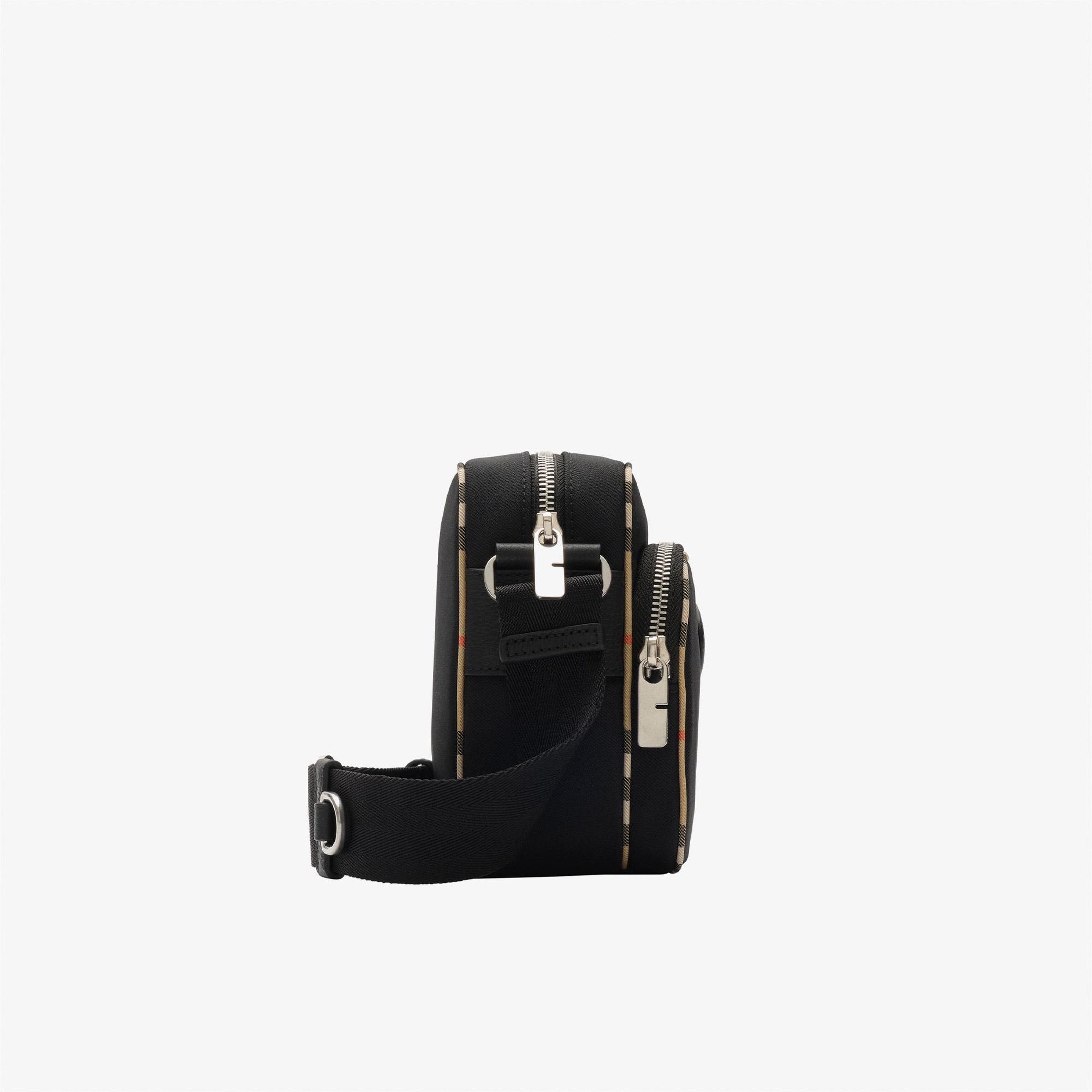 Burberry Crossbody Check Erkek Siyah Omuz Çantası