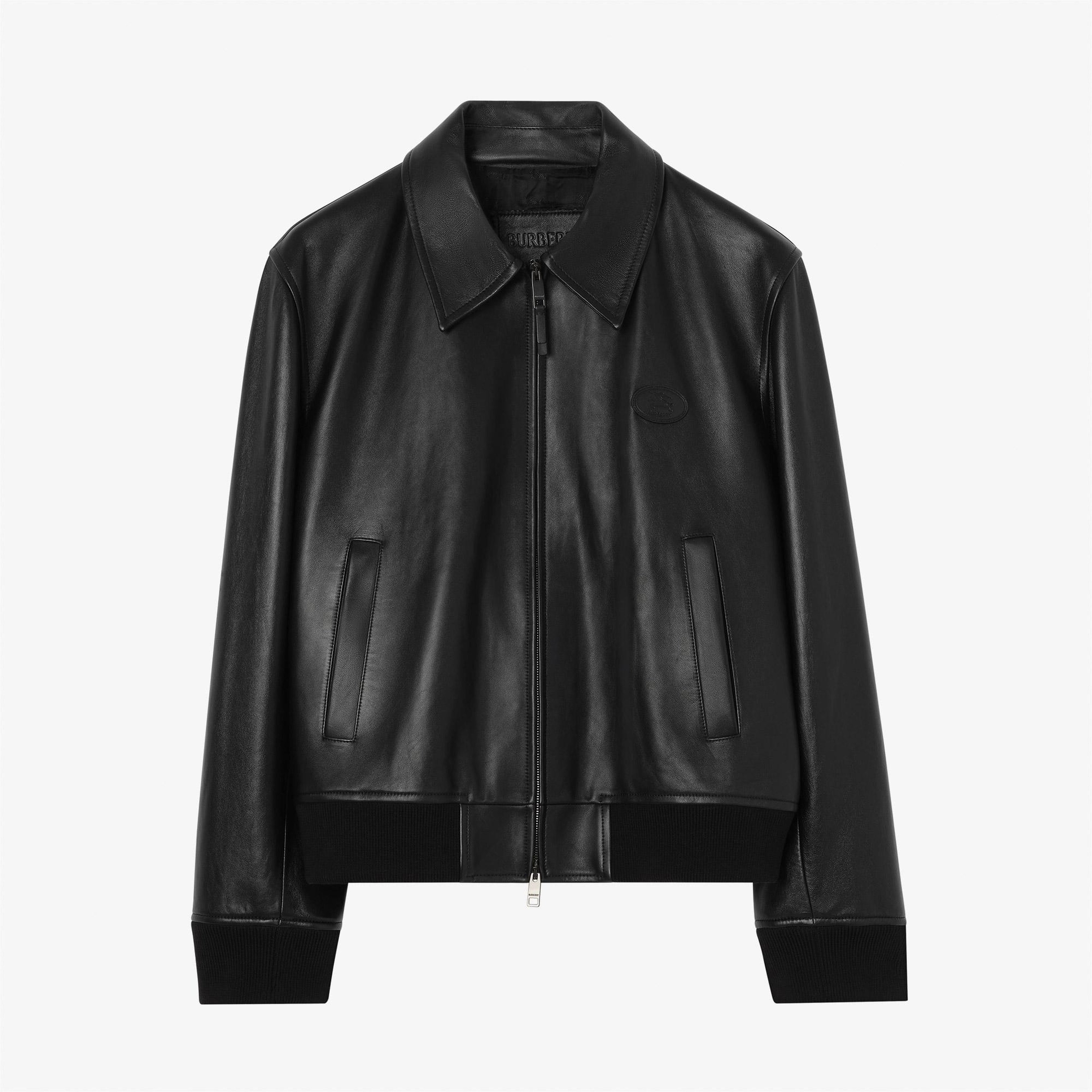 Burberry Bloomsbury Erkek Siyah Deri Mont