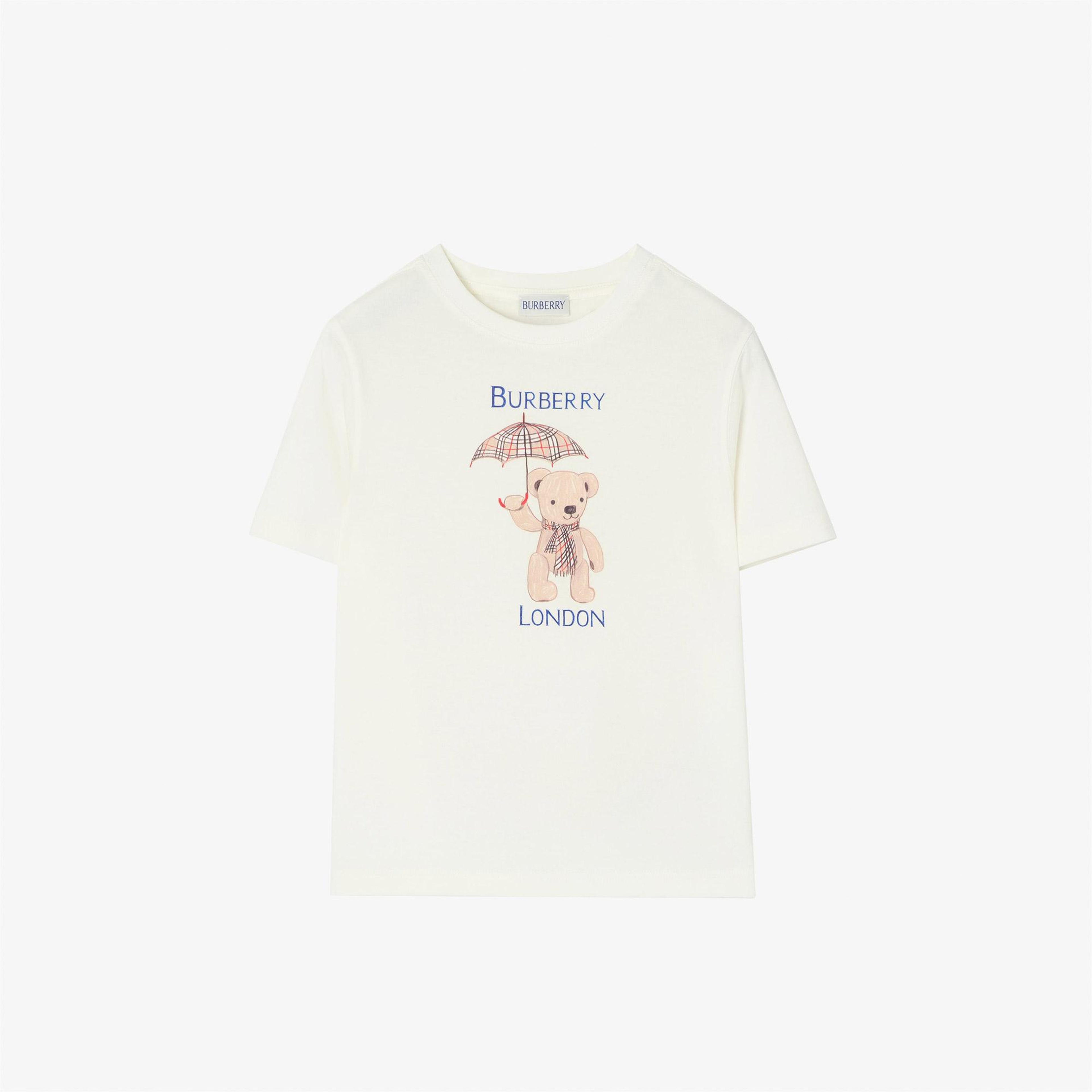 Burberry Cedar London Çocuk Beyaz T-Shirt
