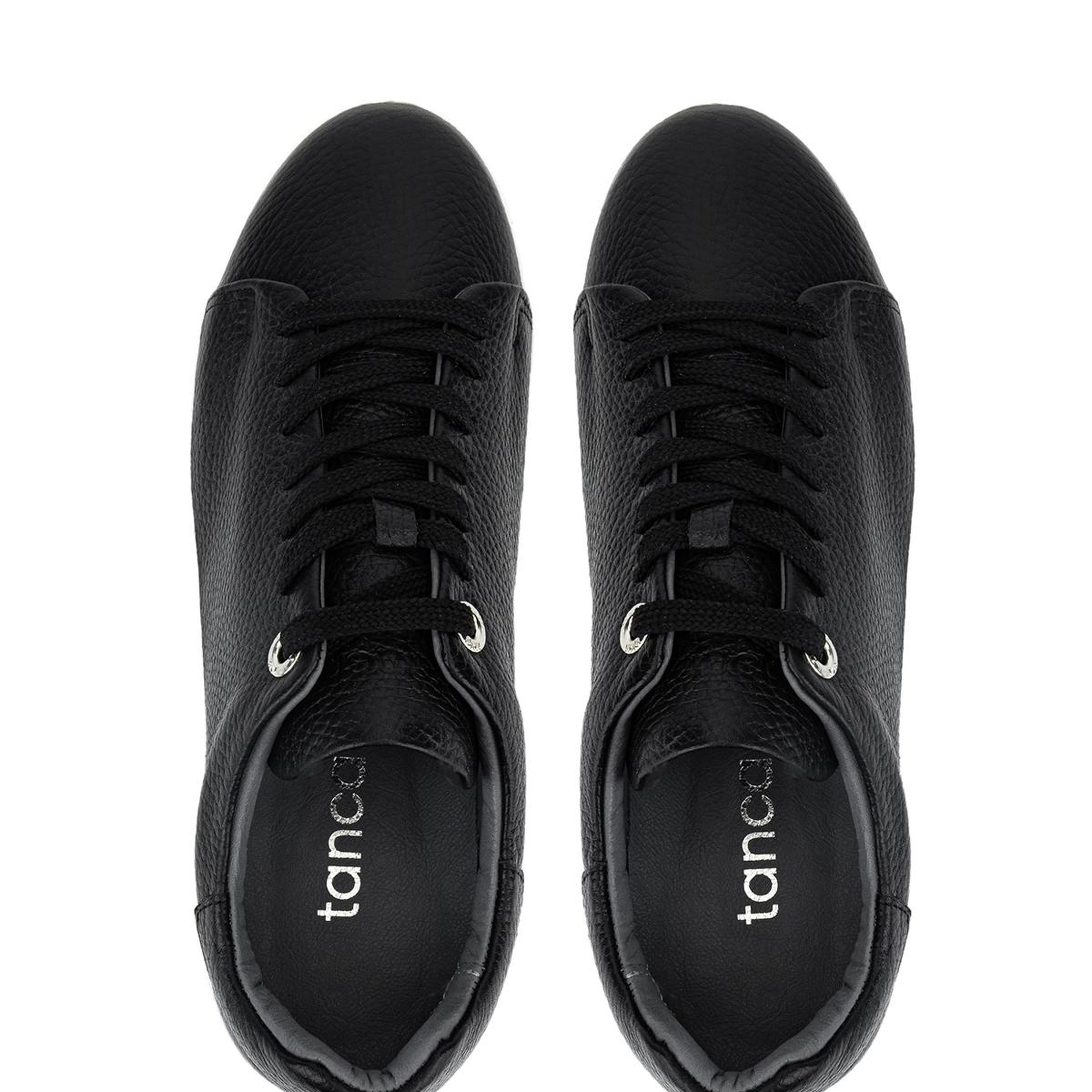 Tamer Tanca Kadın Hakiki Deri Siyah Floter Sneakers & Spor Ayakkabı
