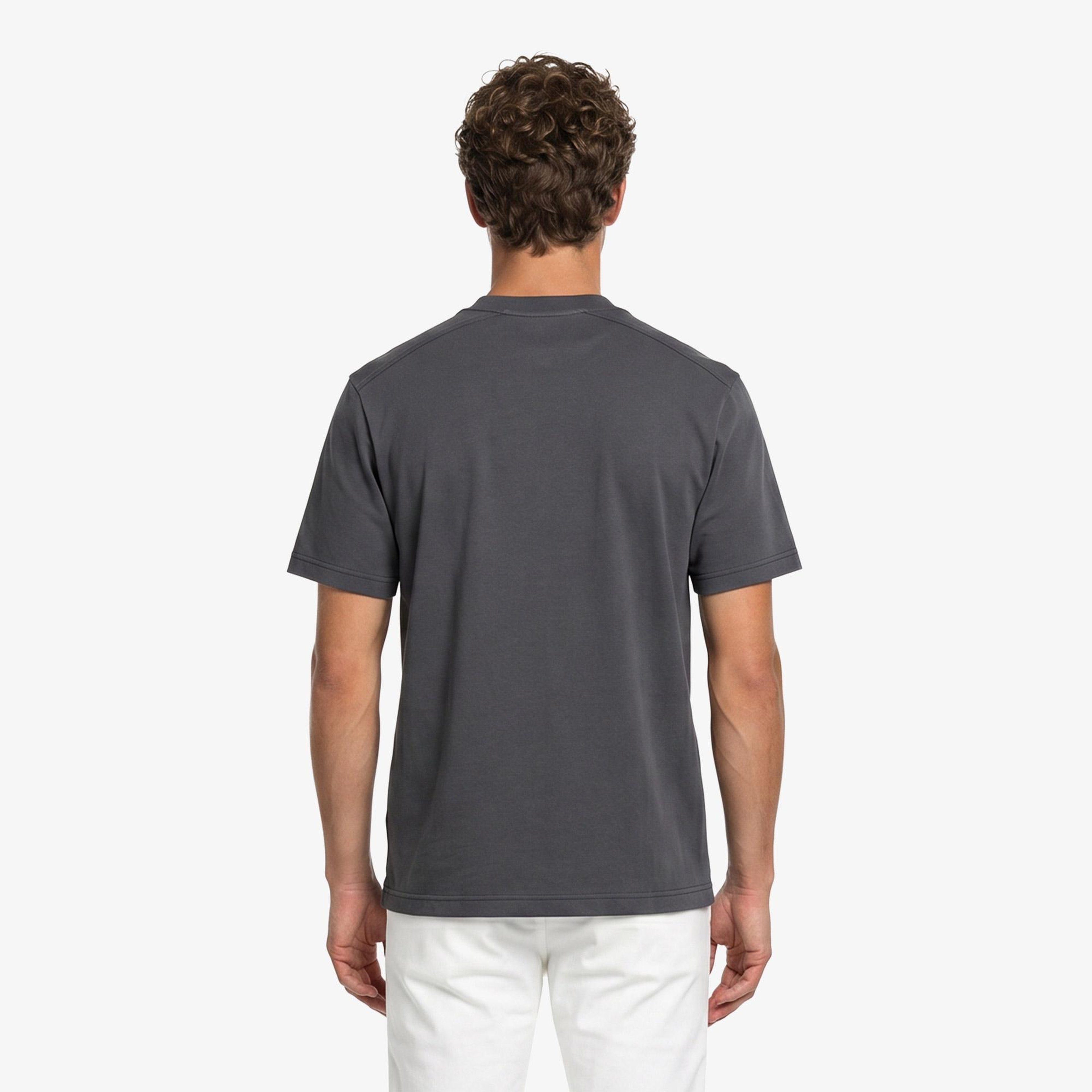 Erkek Relaxed Fit Bisiklet Yaka Koyu Gri T-Shirt