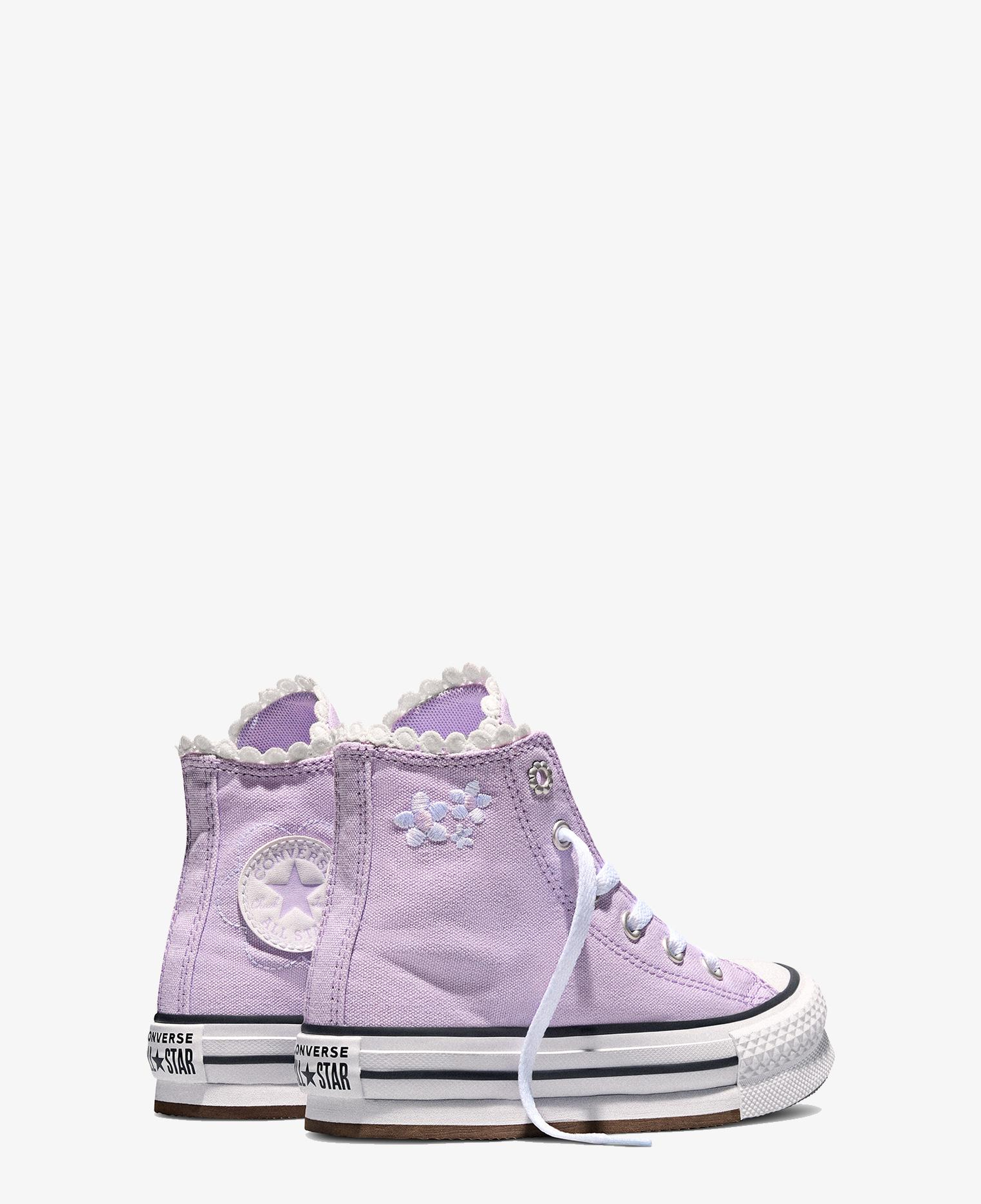 Converse Chuck Taylor All Star EVA Lift Çocuk Çiçek Desenli Lila Sneaker