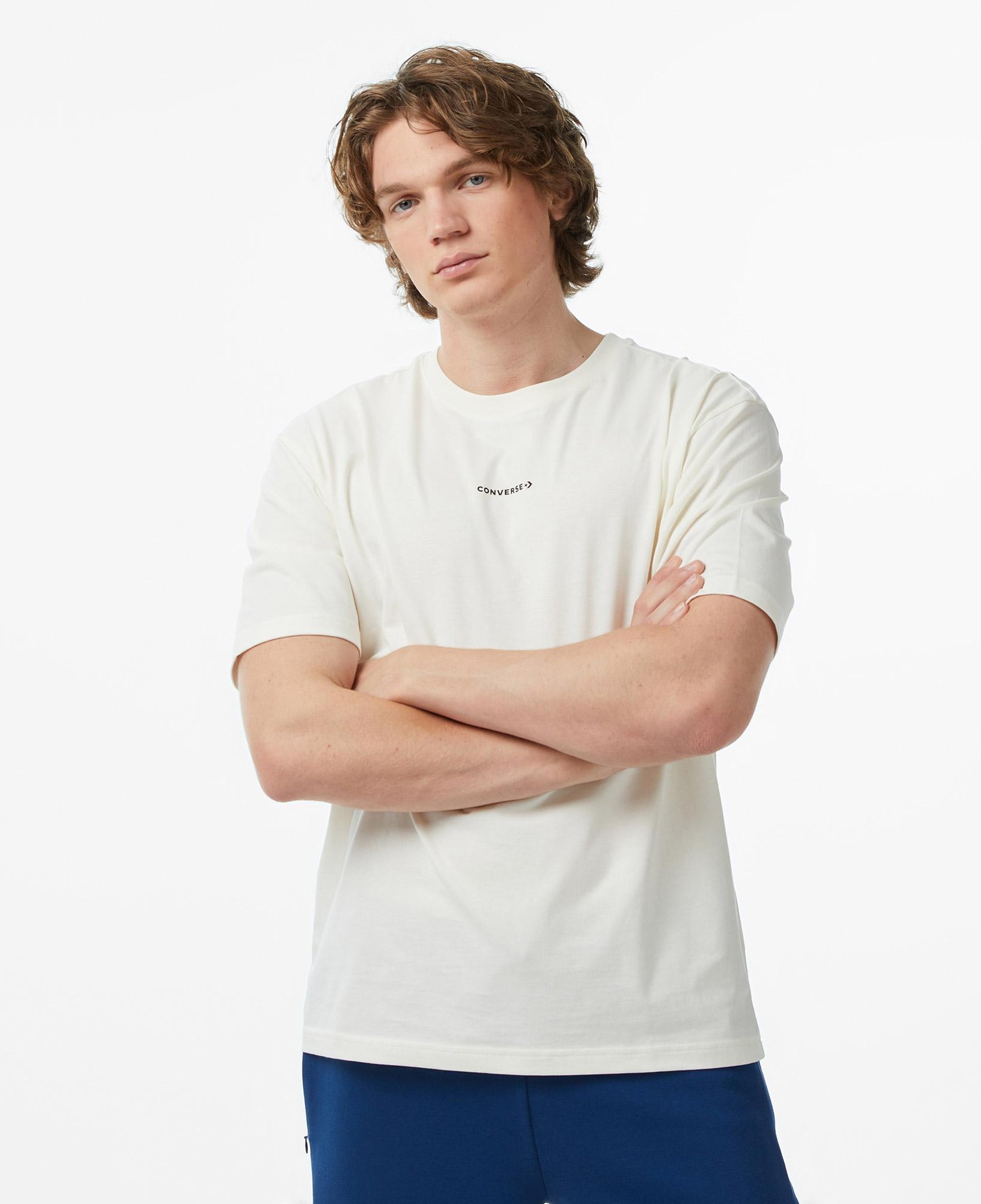 Converse Erkek Krem Grafik Baskılı T-Shirt