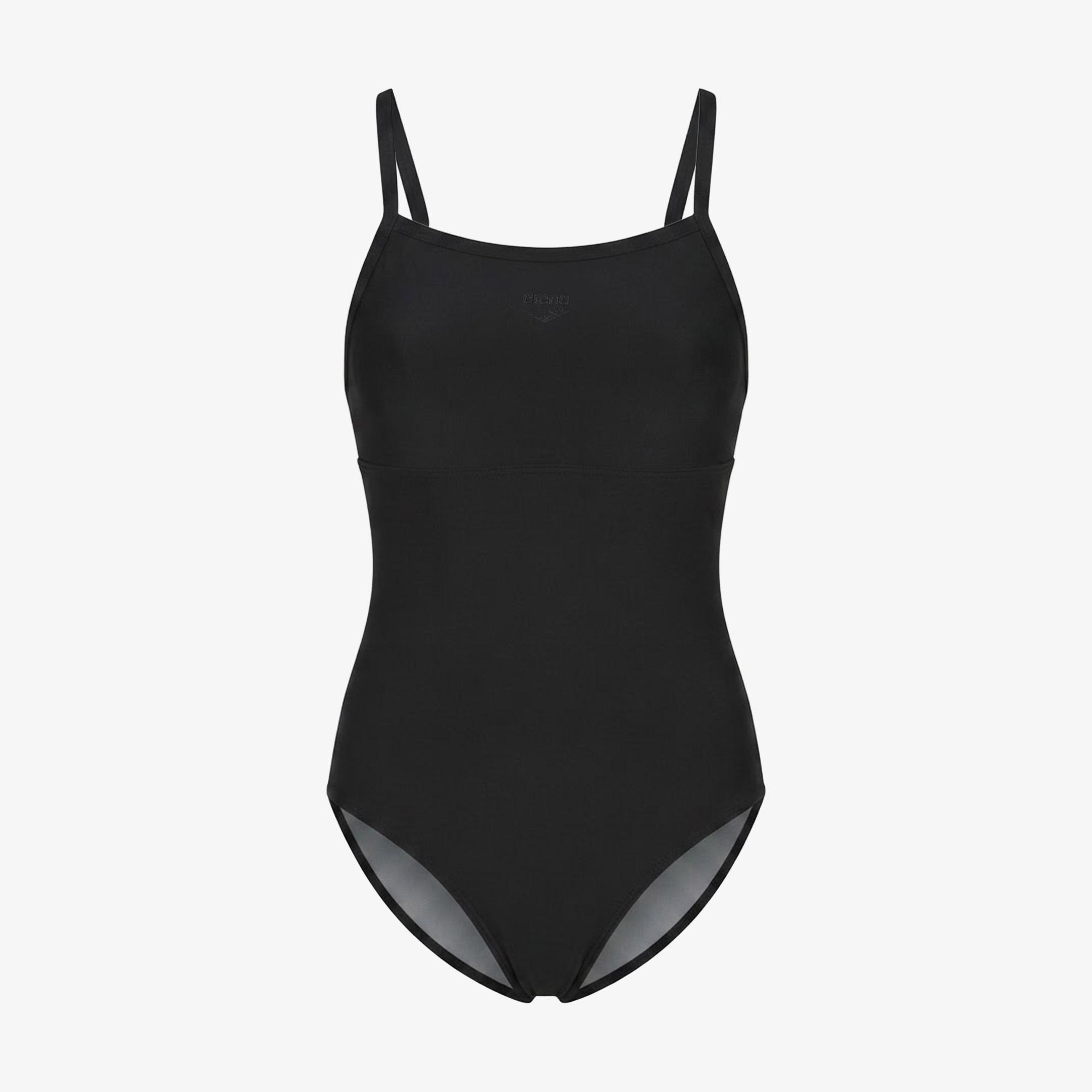 Arena Solid Swimsuit Lightdrop Back Kadın Siyah Mayo