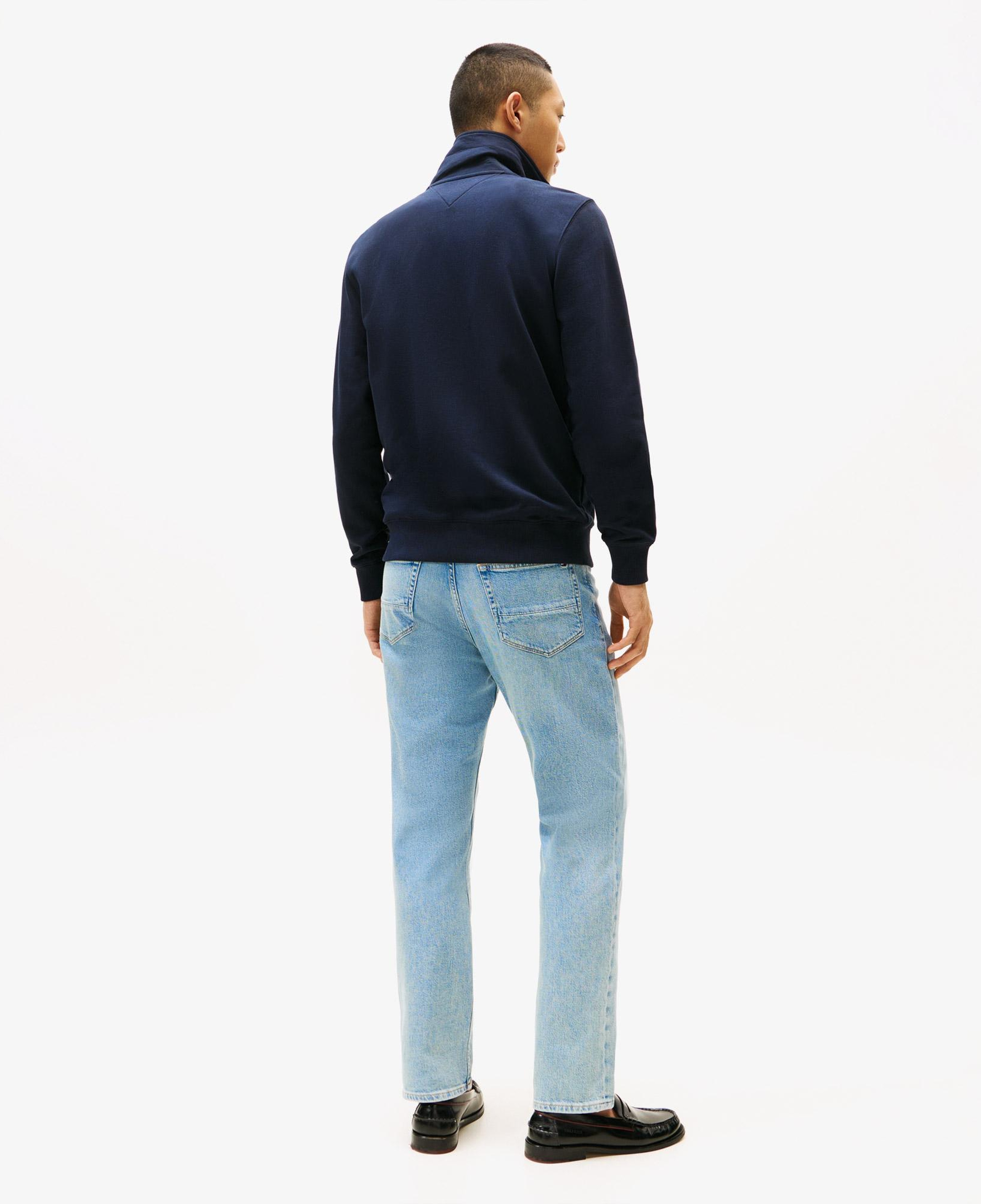 Tommy Hilfiger Essential Terry Stand Collar Erkek Fermuarlı Lacivert Sweatshirt