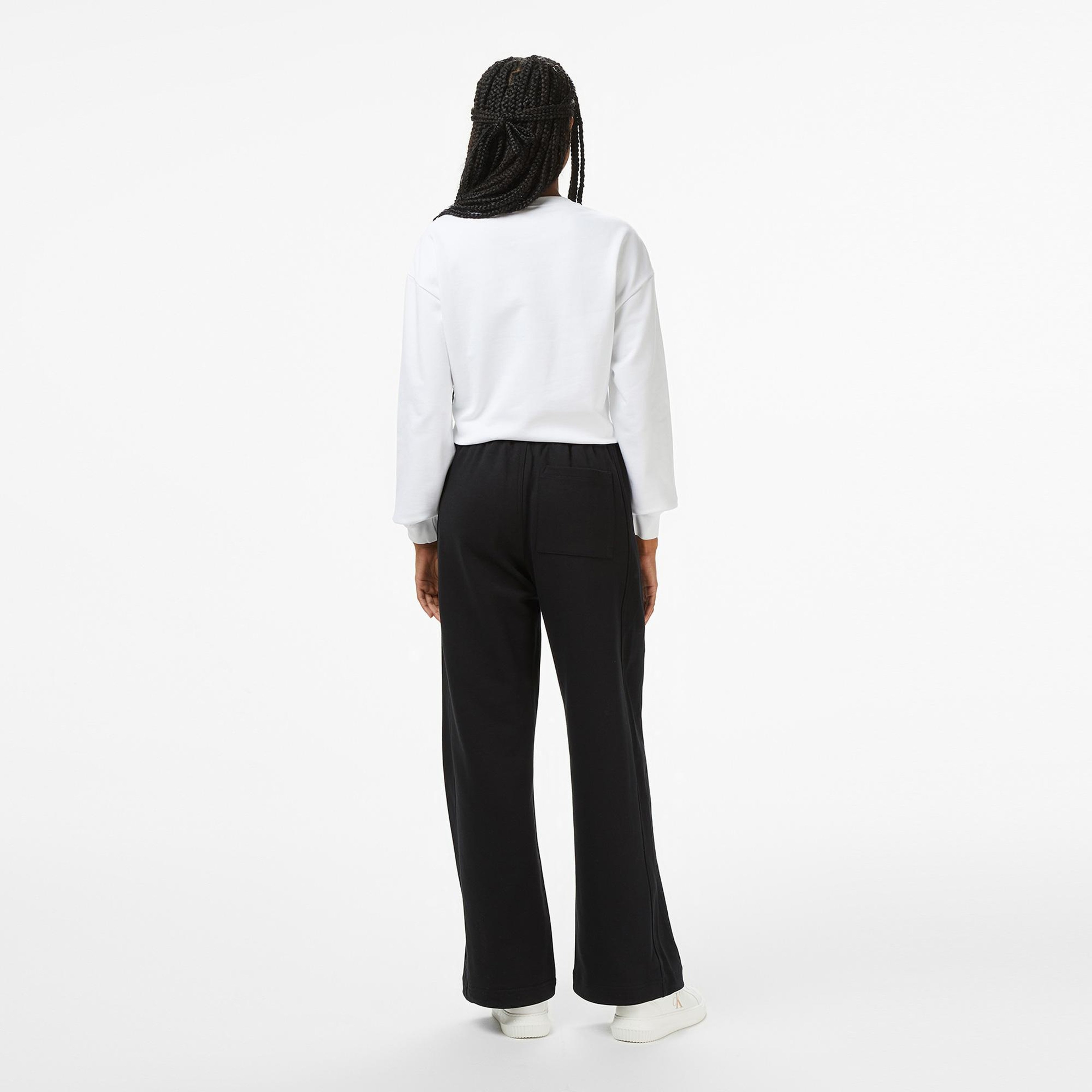 Calvin Klein French Terry Badge Logo Kadın Siyah Eşofman Altı