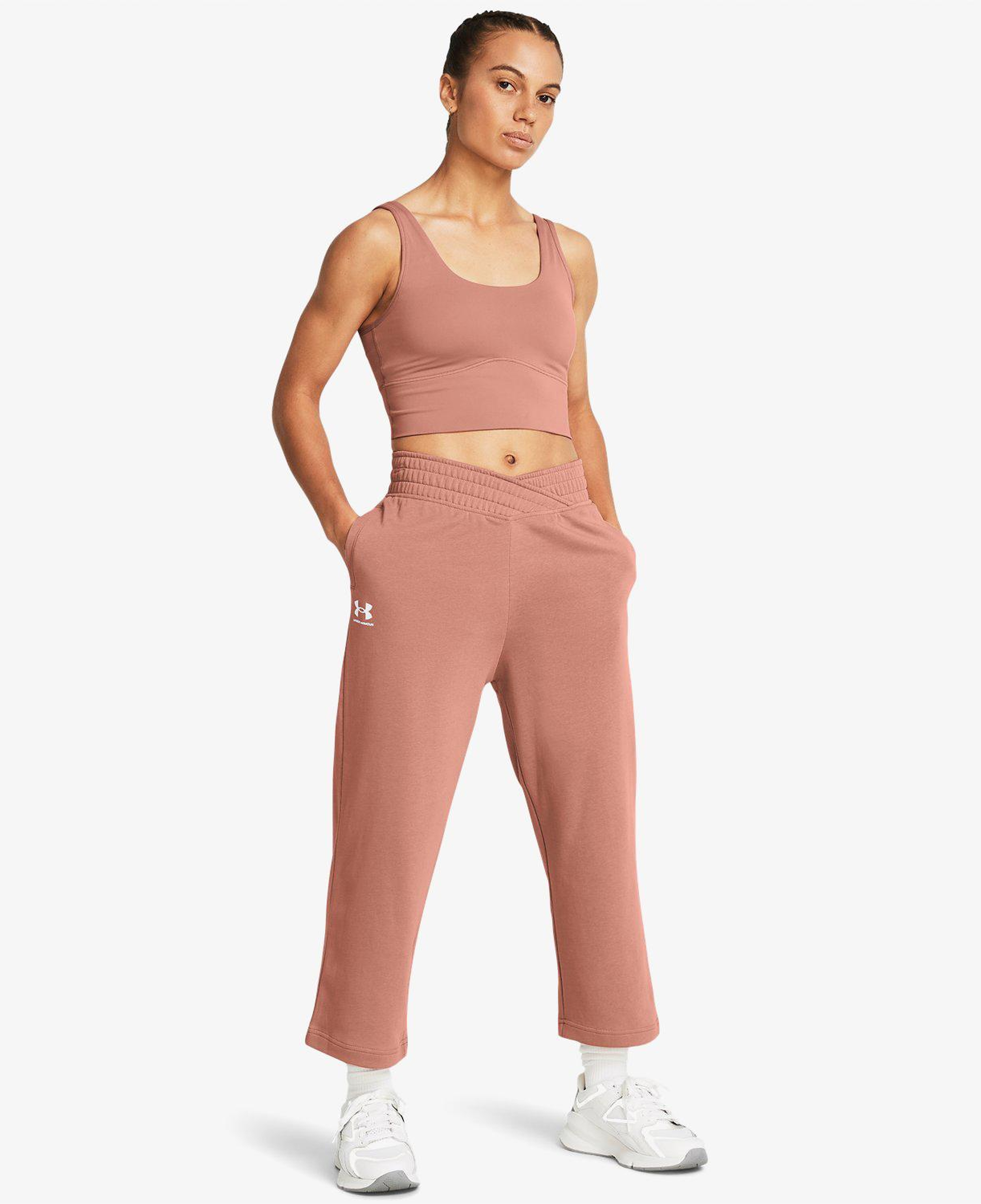 Under Armour Rival Terry Crop Kadın Pembe Günlük Eşofman Altı