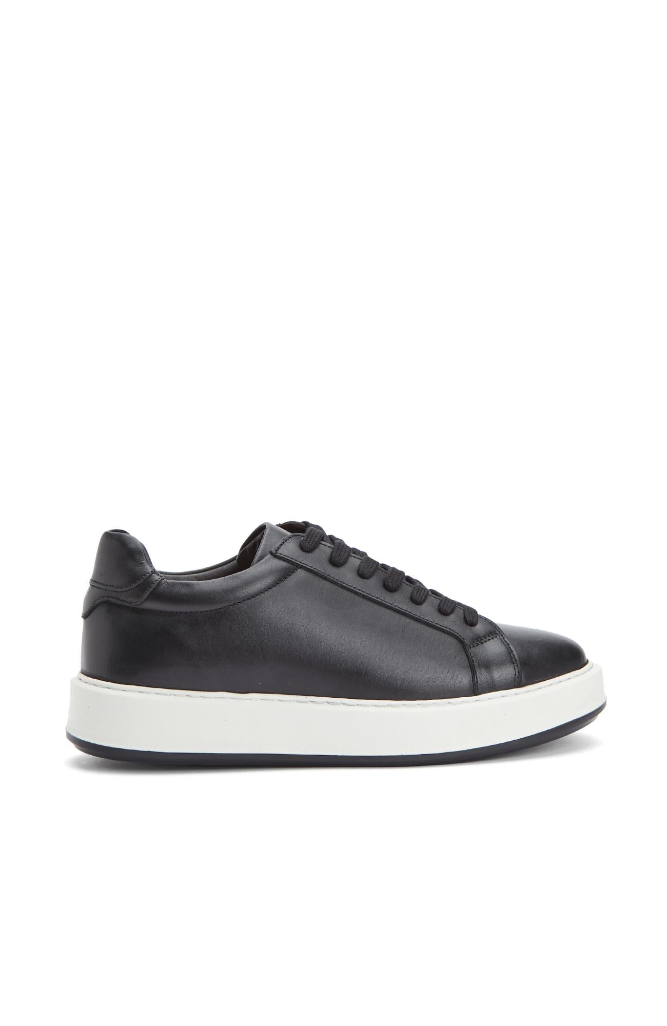 Divarese Erkek Siyah Günlük Rahat Deri Sneaker