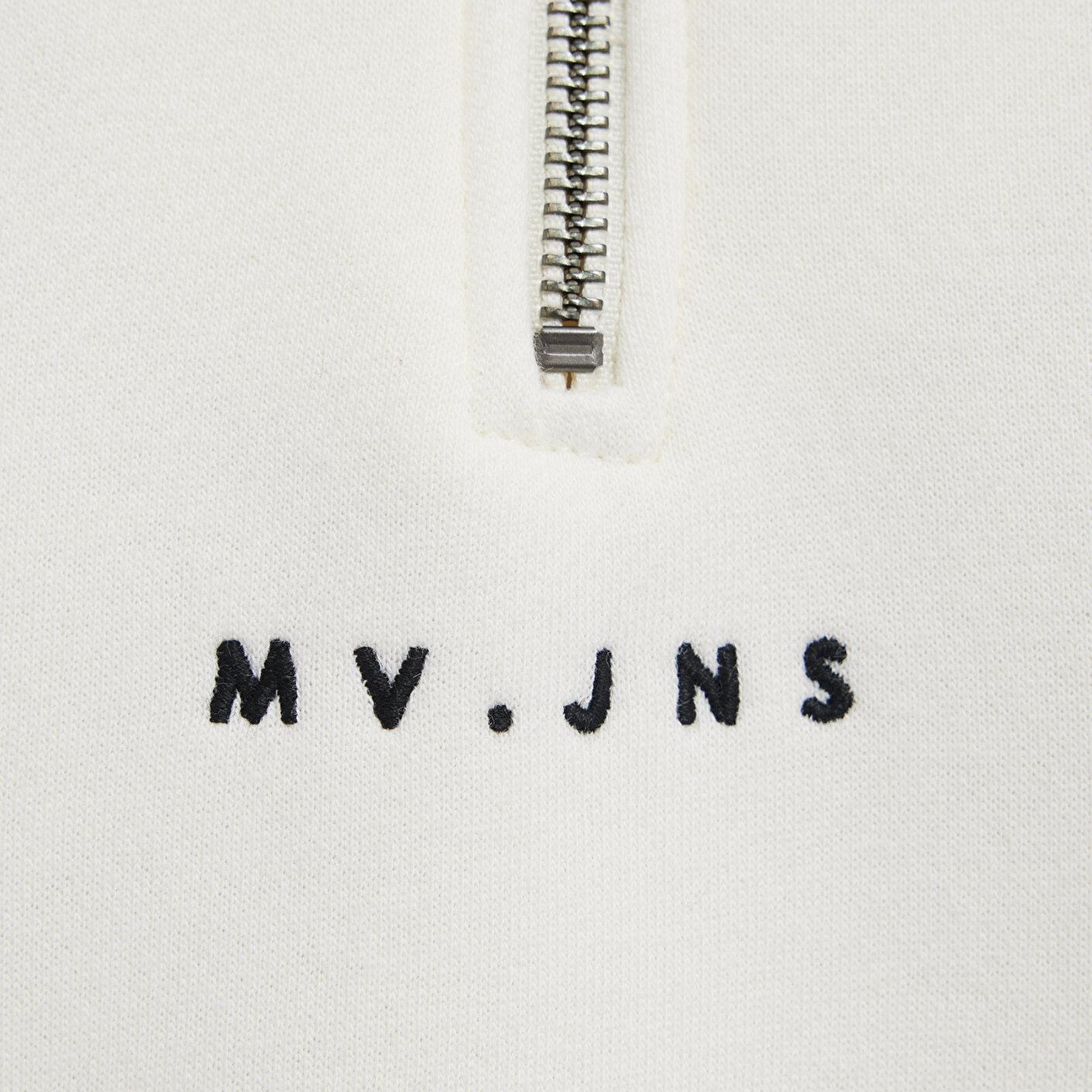 Mavi MVJNS Nakışlı Yarı Fermuarlı Ekru Sweatshirt 1S10533-89145
