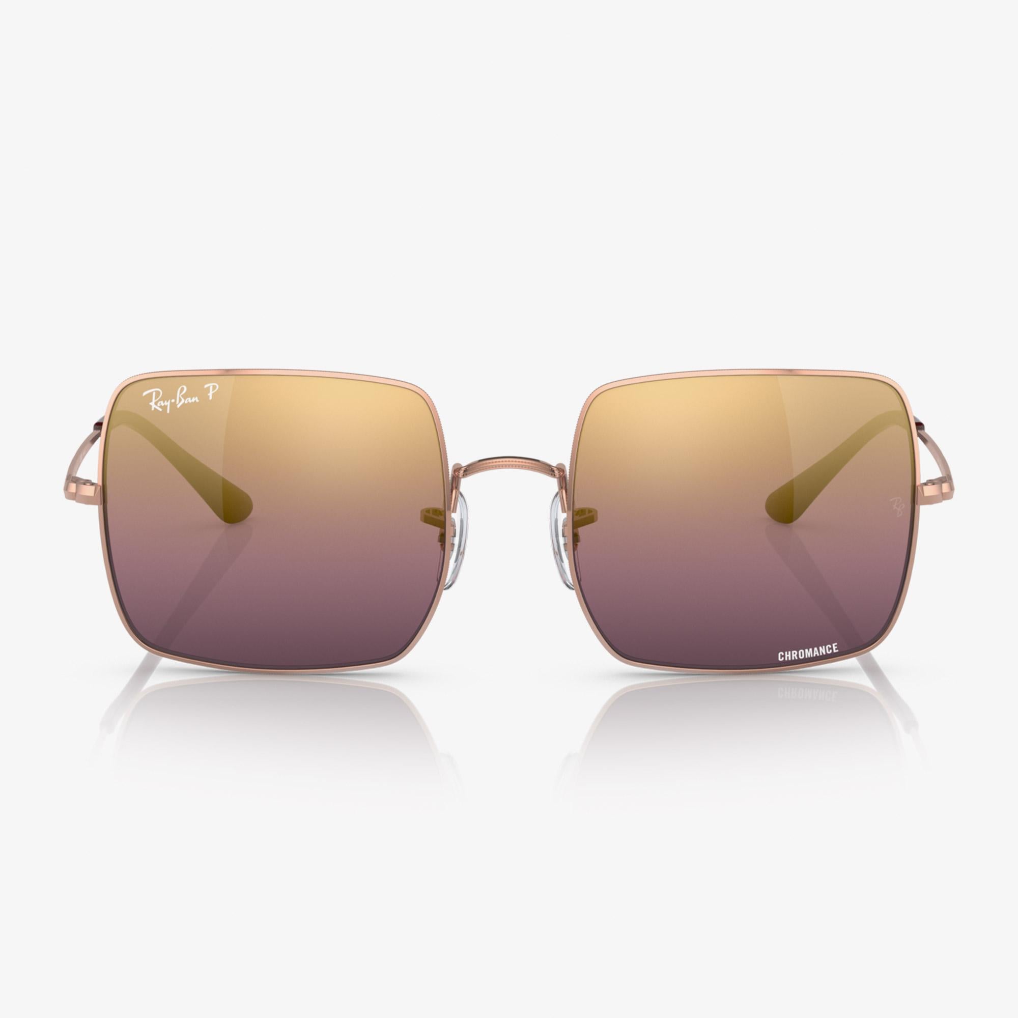 Ray-Ban Square 1971 Chromance RB1971 Kadın Altın Rengi Güneş Gözlüğü