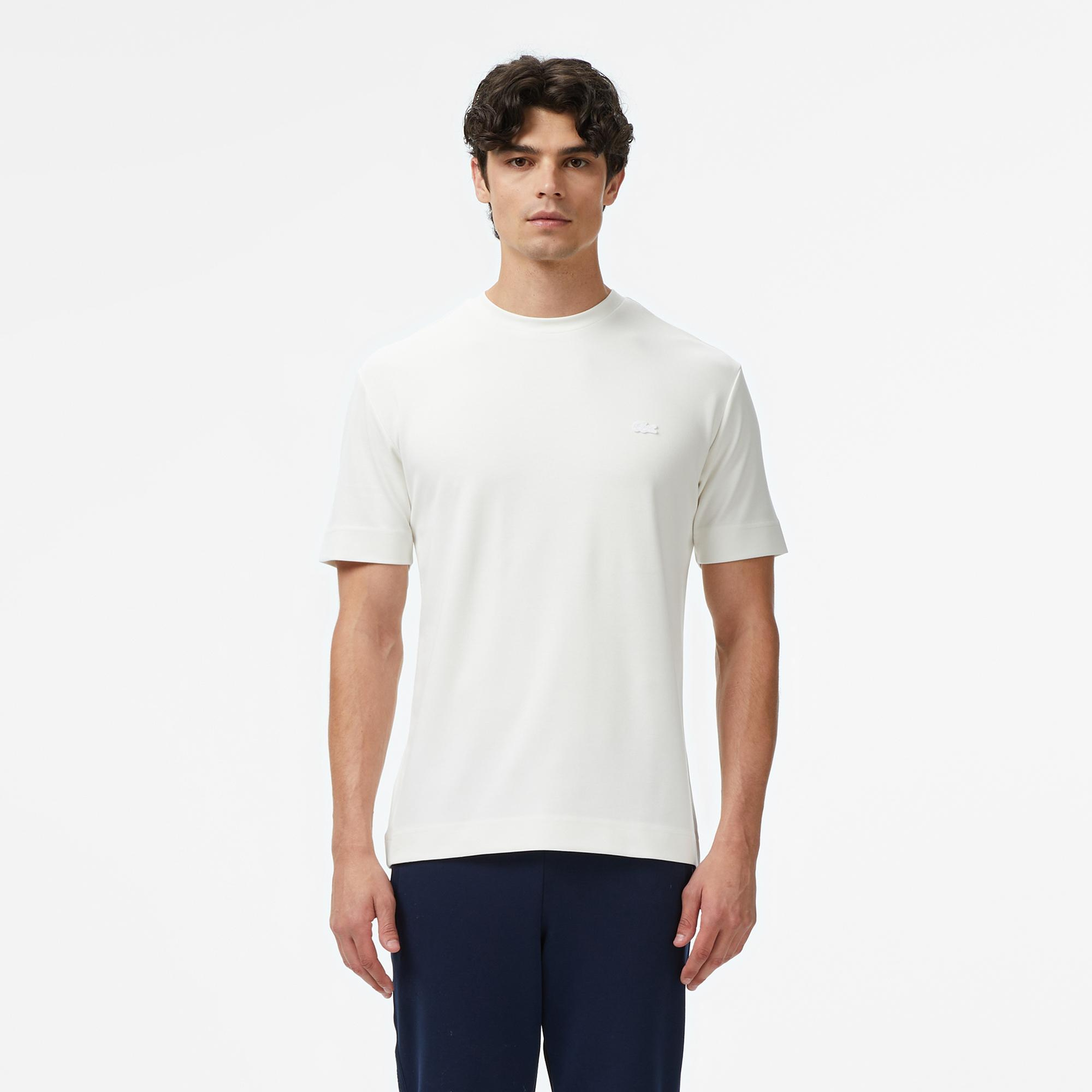 Lacoste Erkek Oversize Fit Bisiklet Yaka Beyaz T-Shirt