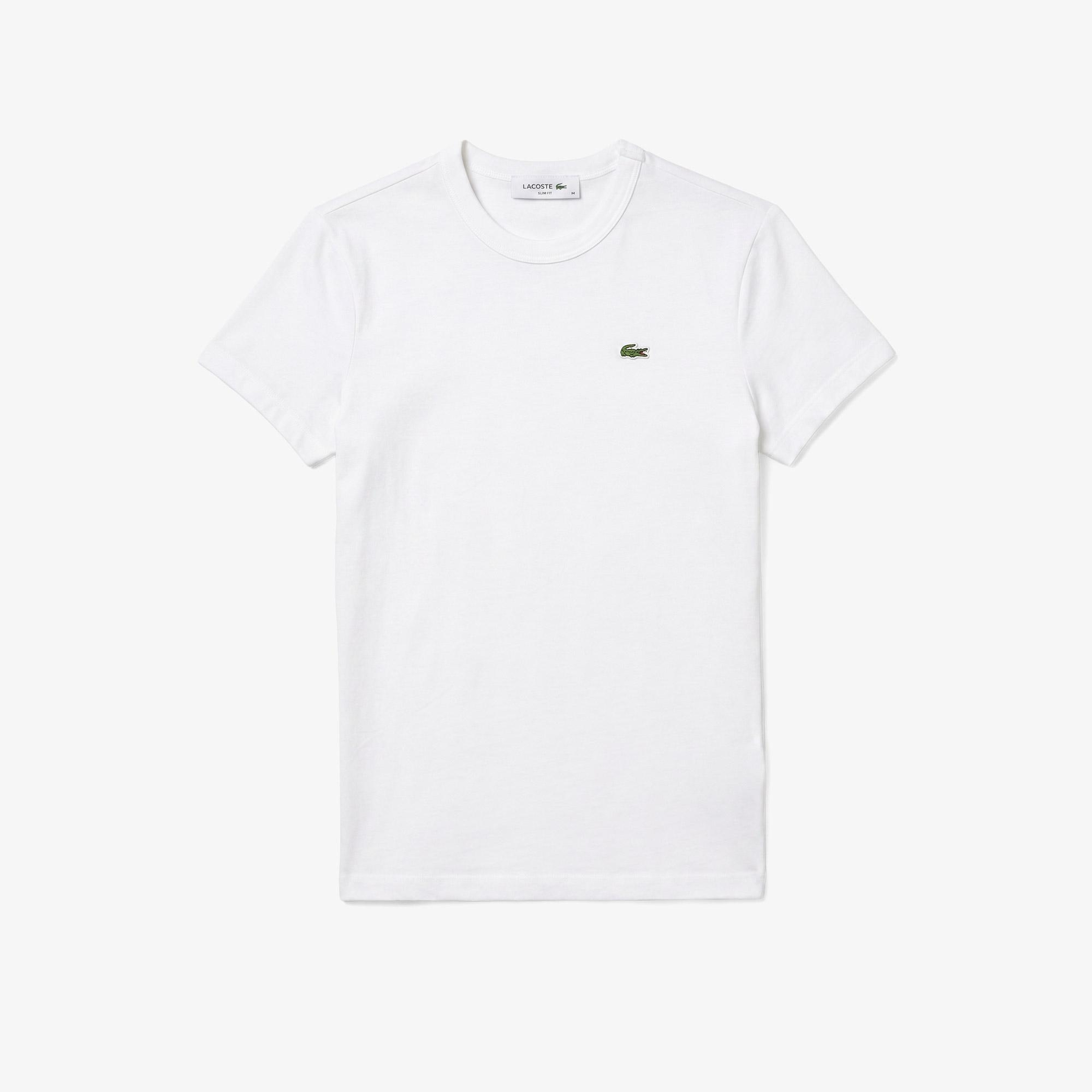 Kadın Slim Fit Bisiklet Yaka Beyaz T-Shirt