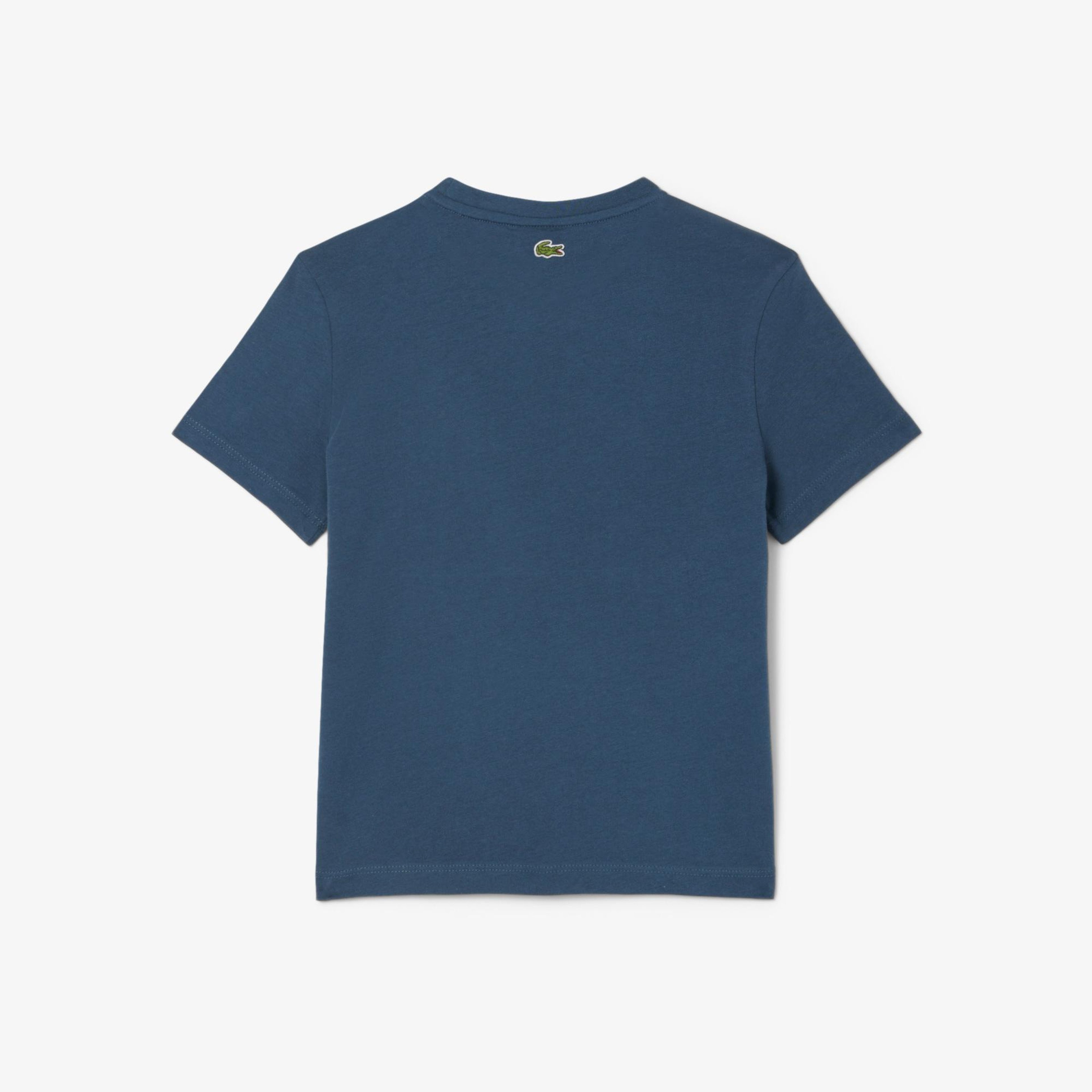 Çocuk Bisiklet Yaka Baskılı Lacivert T-Shirt