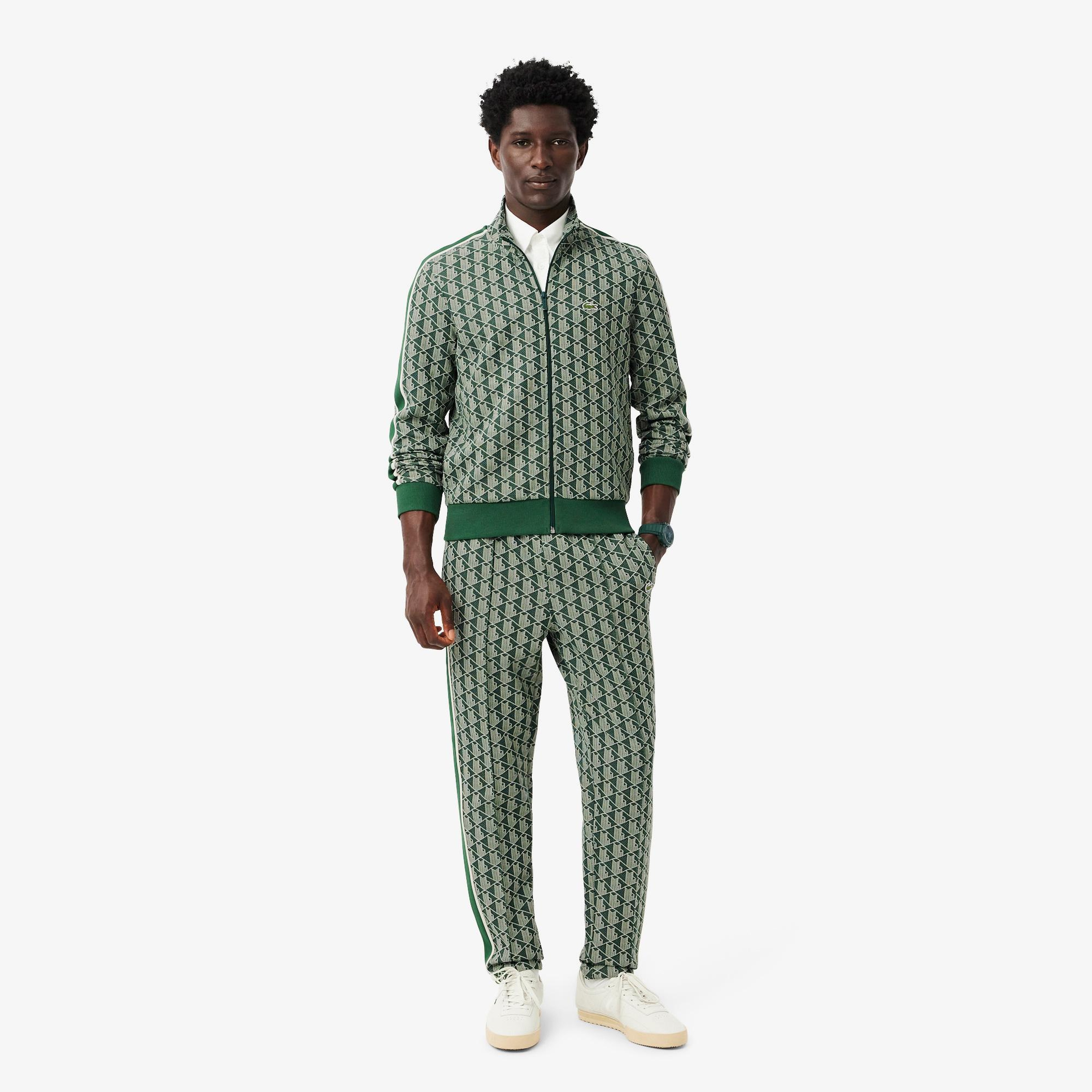 Paris Erkek Regular Fit Monogram Yeşil Eşofman Altı