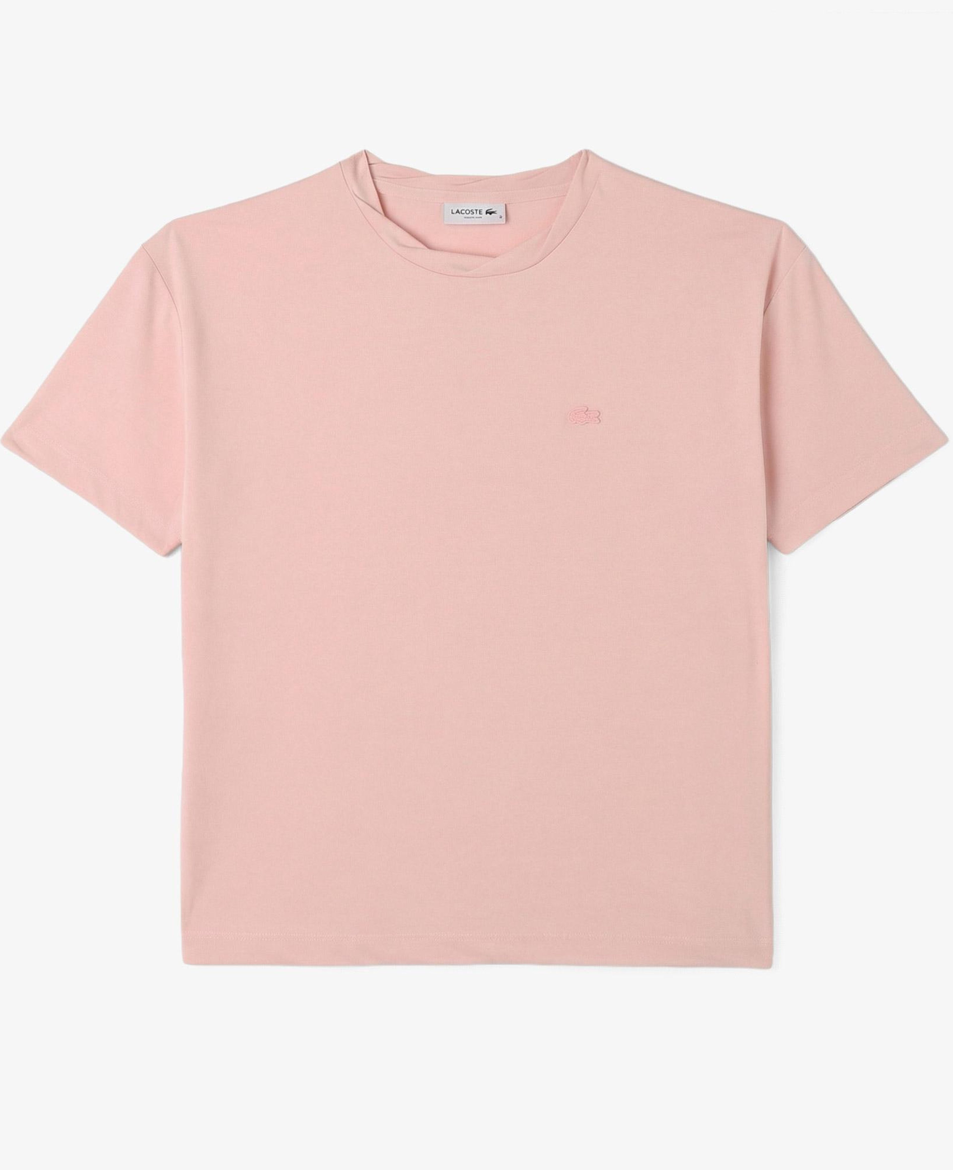 Kadın Relaxed Fit Bisiklet Yaka Açık Pembe T-Shirt