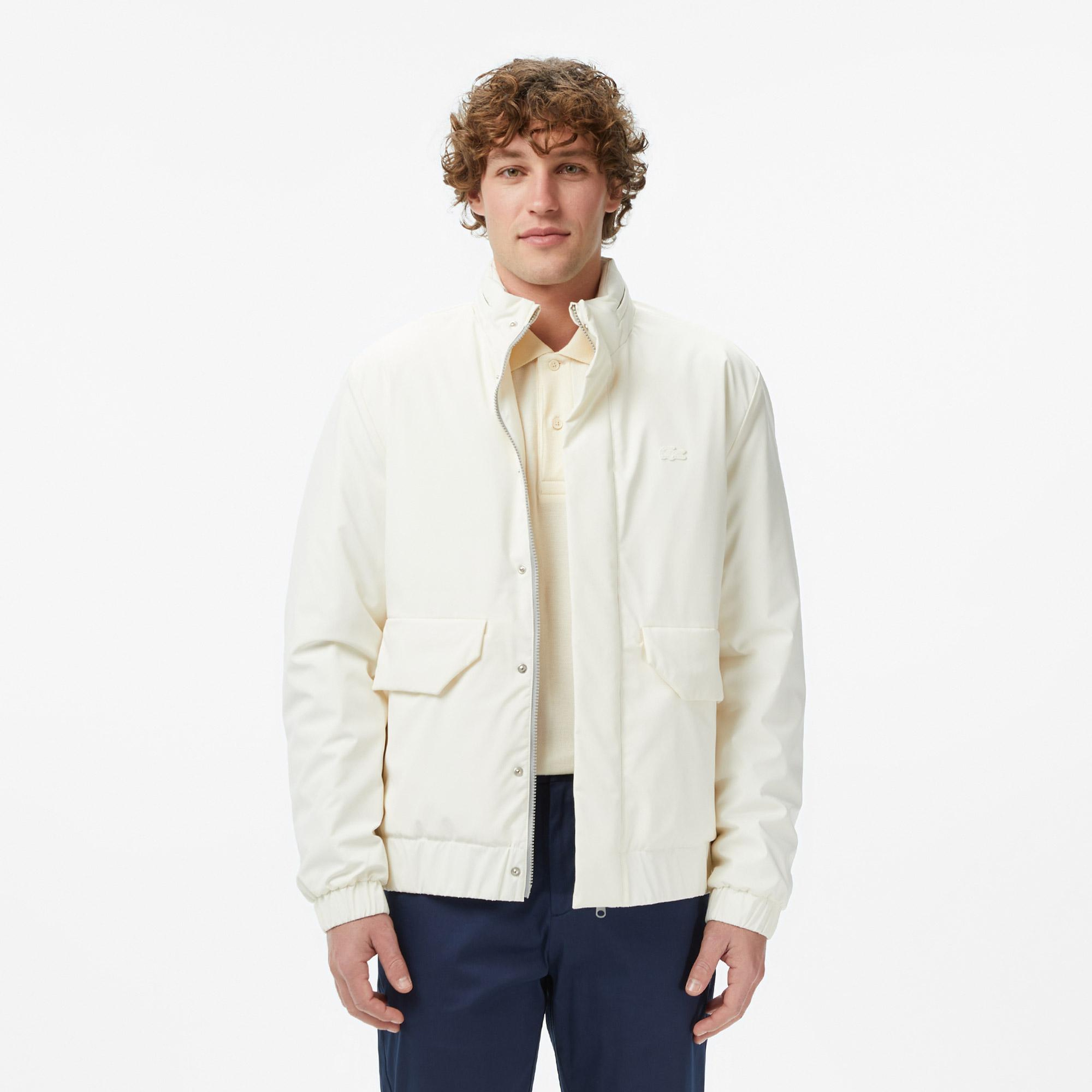 Erkek Relaxed Fit Dik Yaka Krem Mont