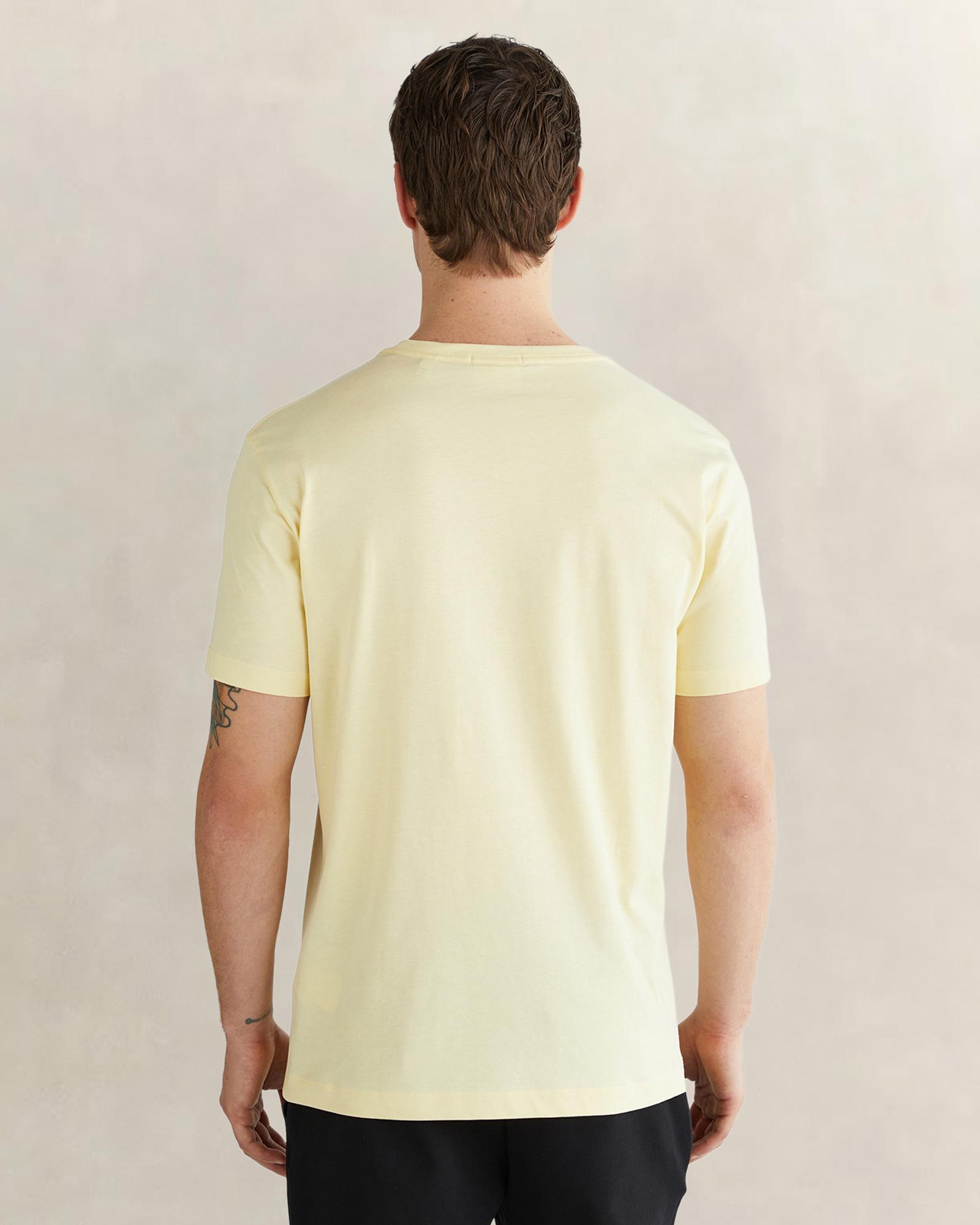 GANT Erkek Sarı Bisiklet Yaka Regular Fit Logolu T-Shirt