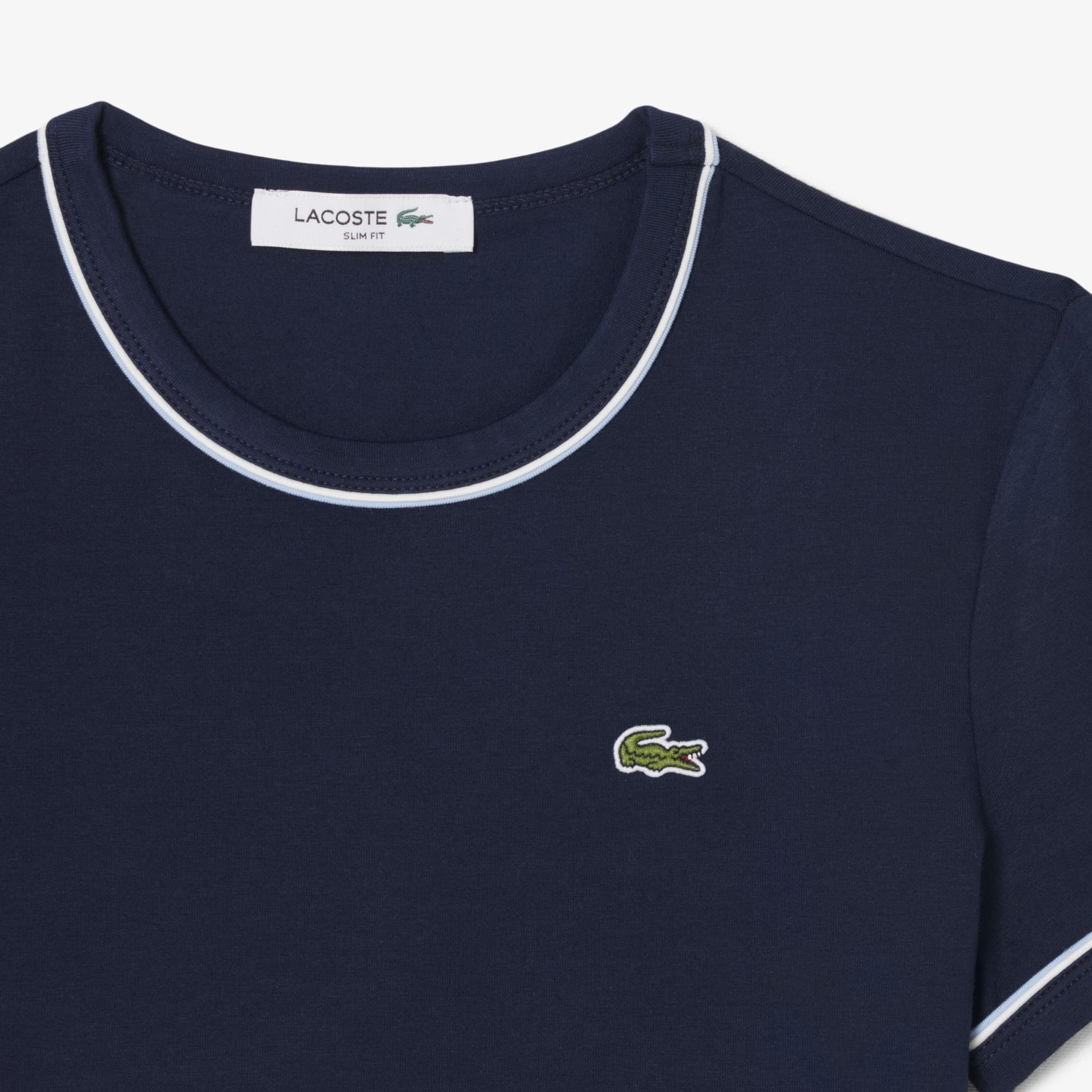 Kadın Slim Fit Bisiklet Yaka Lacivert T-Shirt