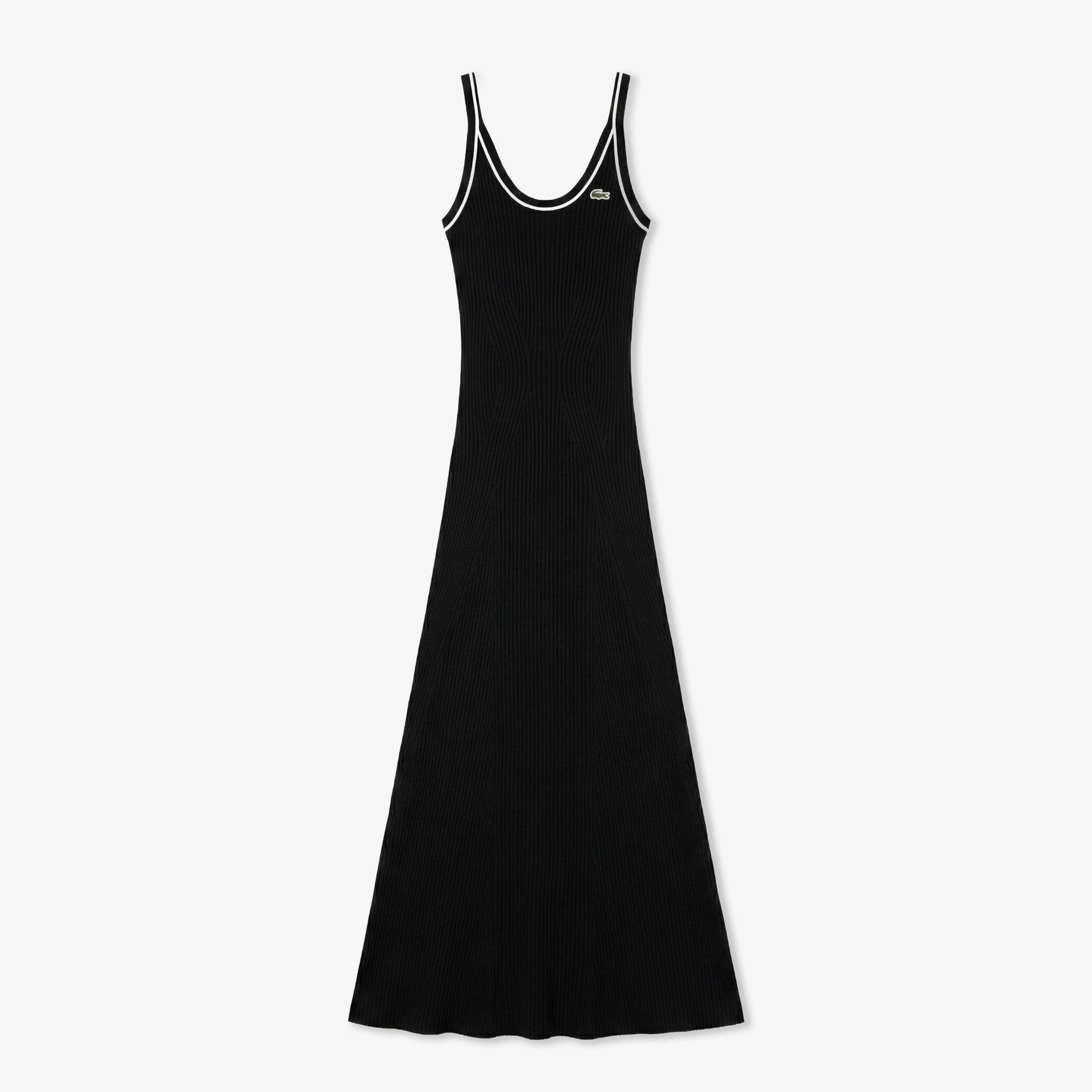 Kadın Flare Fit Kolsuz Siyah Elbise
