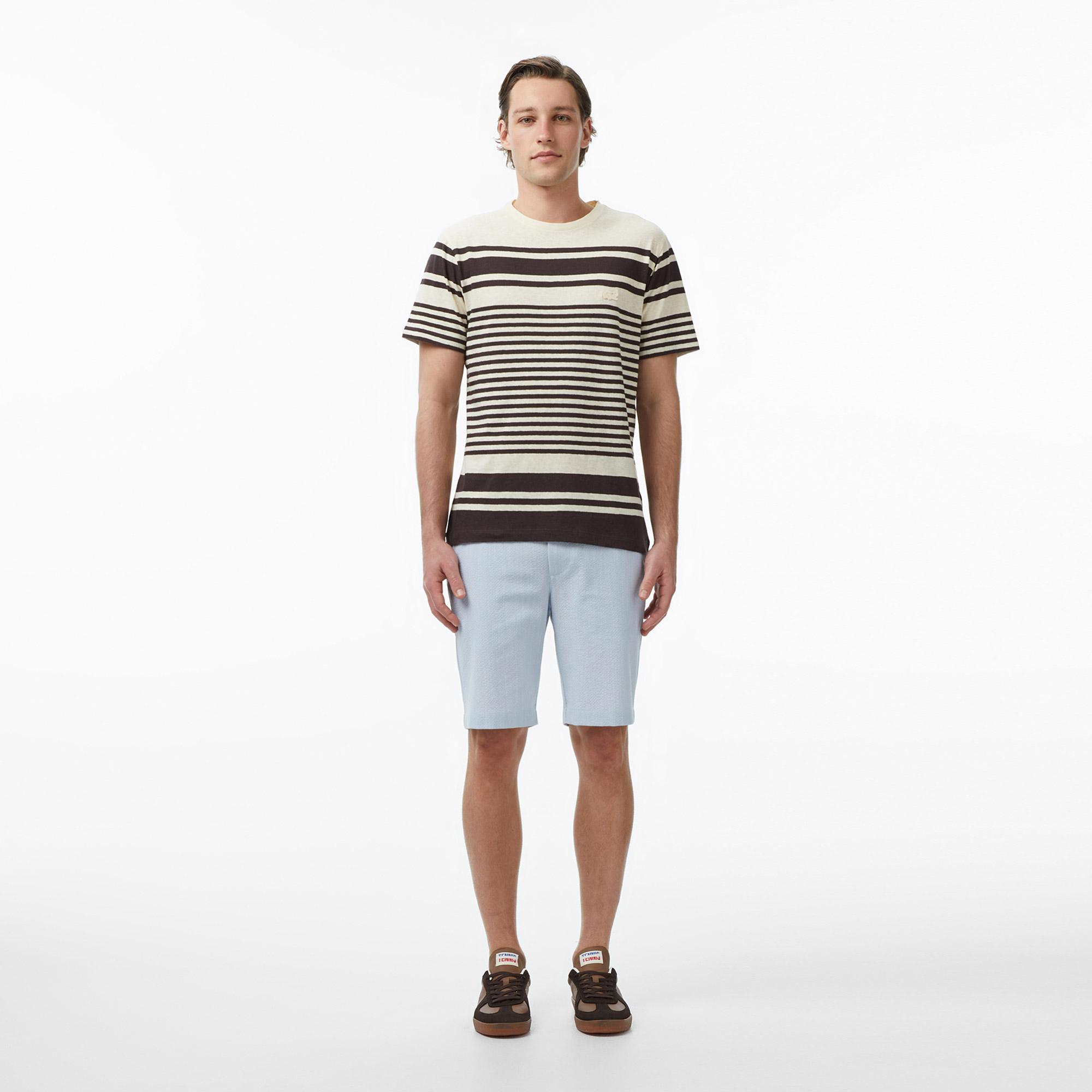 Erkek Tapered Fit Mavi Bermuda Şort