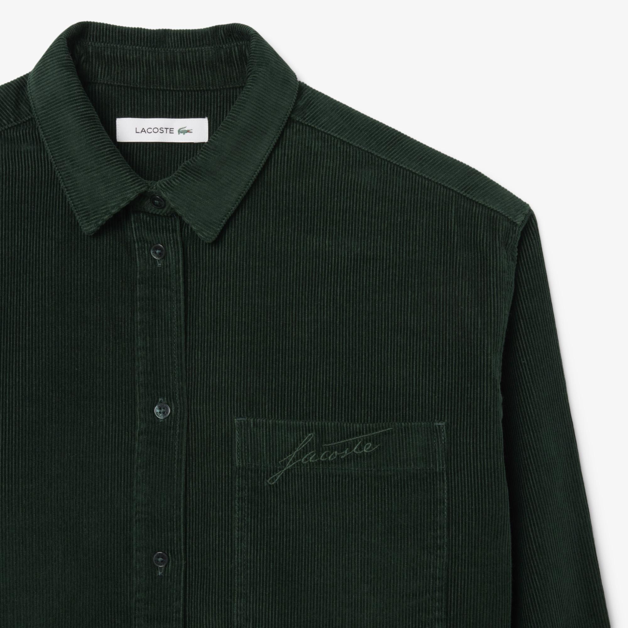 Lacoste Oversized Corduroy Kadın Yeşil Ceket