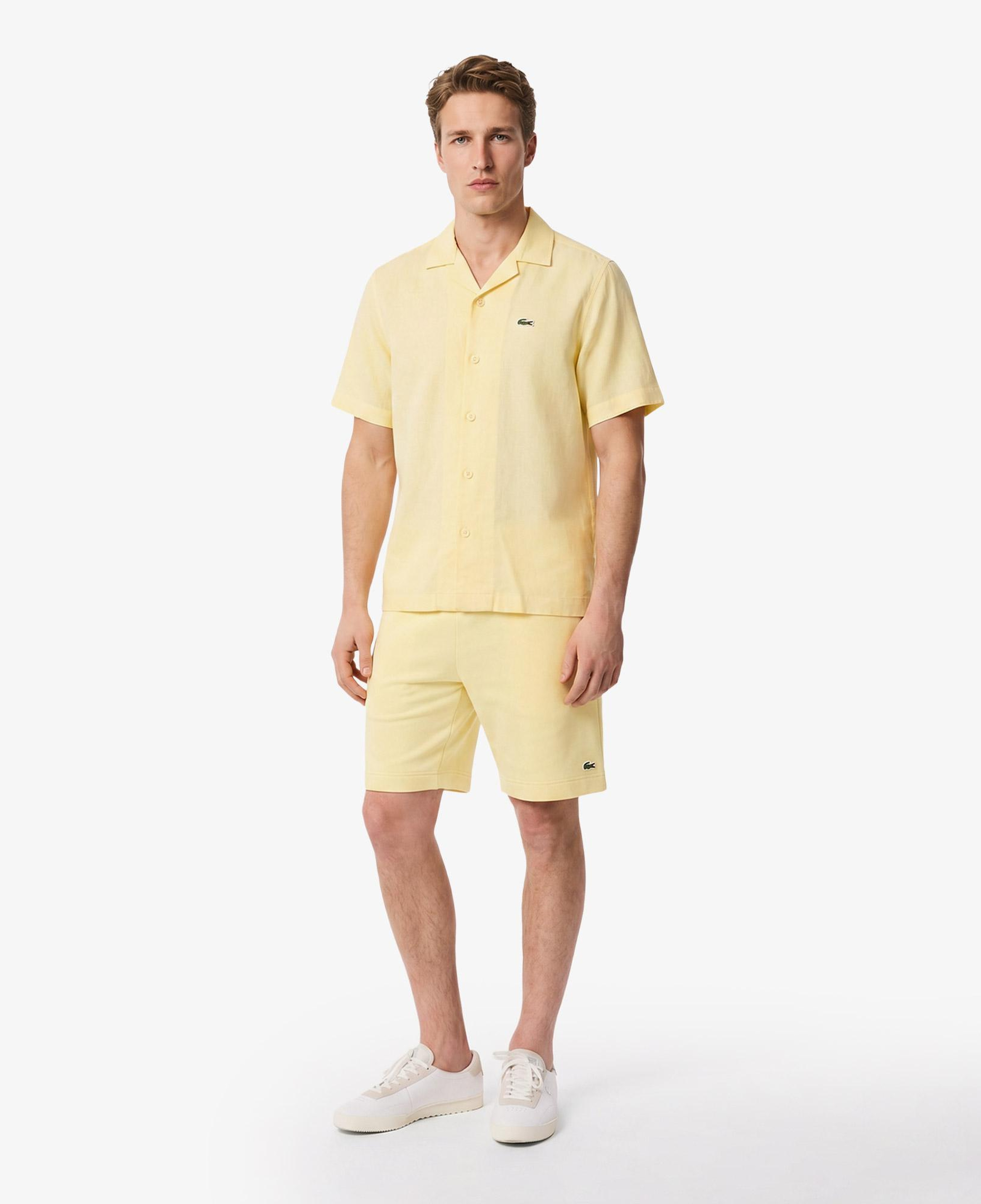 Erkek Relaxed Fit Kısa Kollu Sarı Gömlek