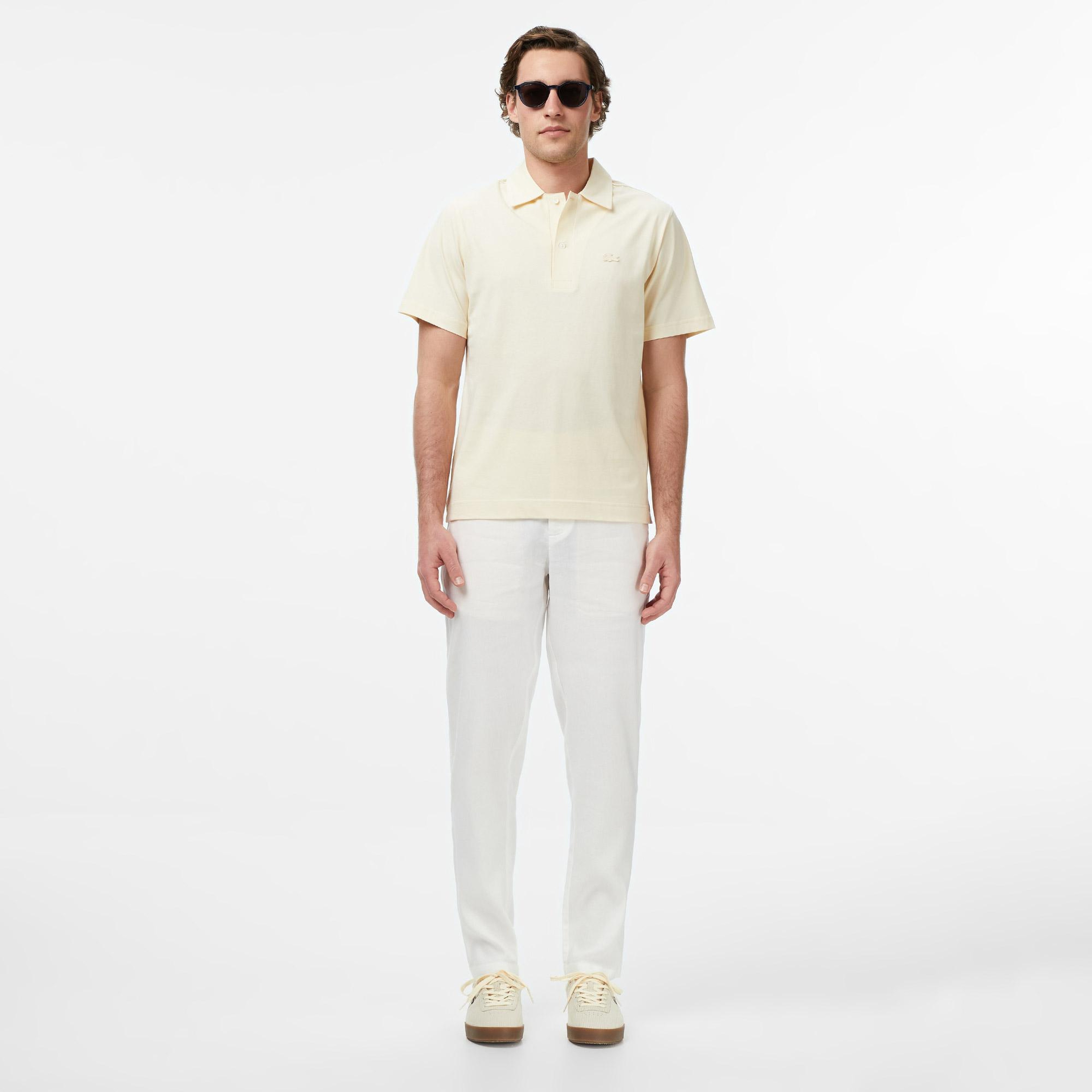 Erkek Tapered Fit Beyaz Chino Pantolon