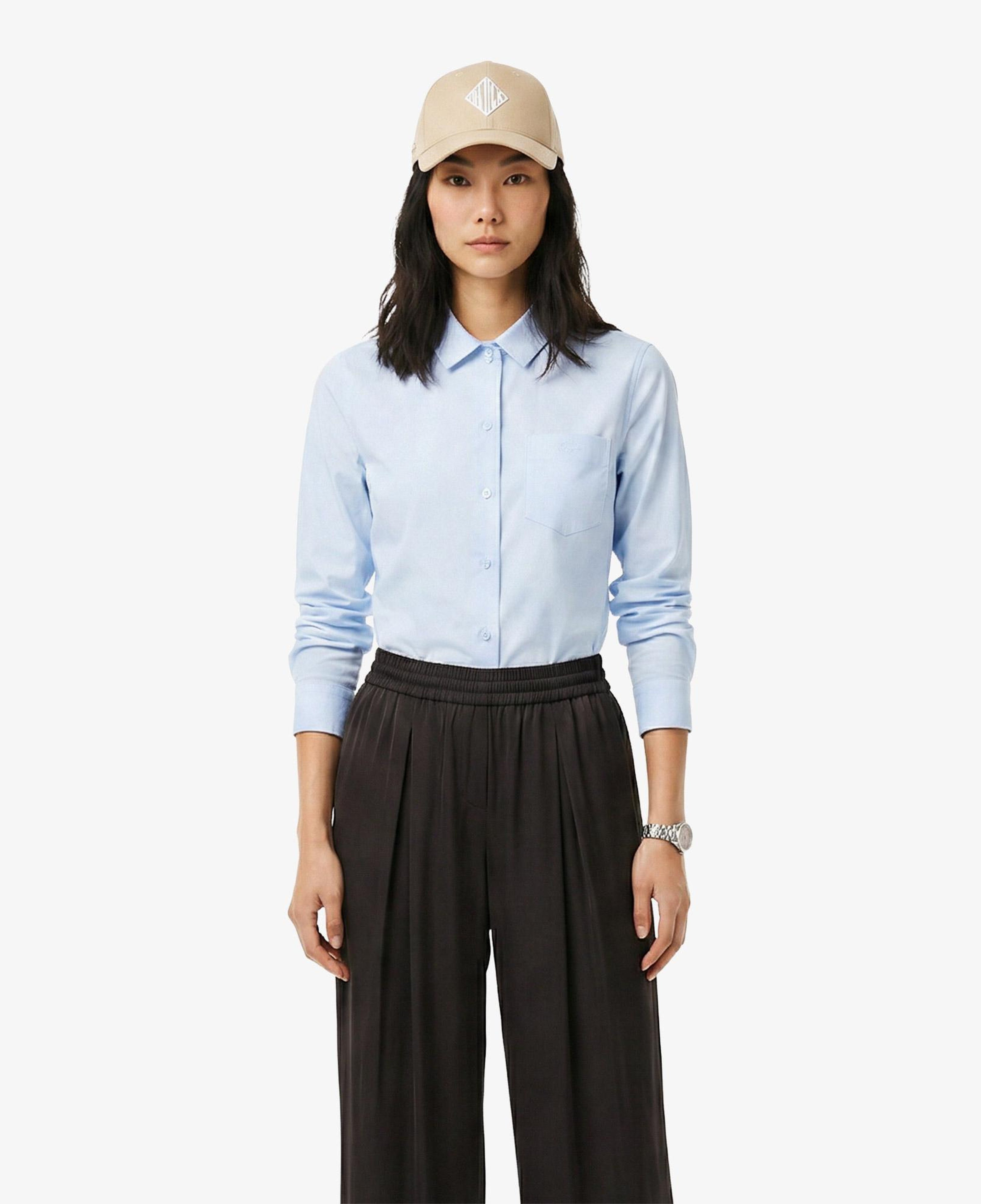 Kadın Slim Fit Mavi Gömlek