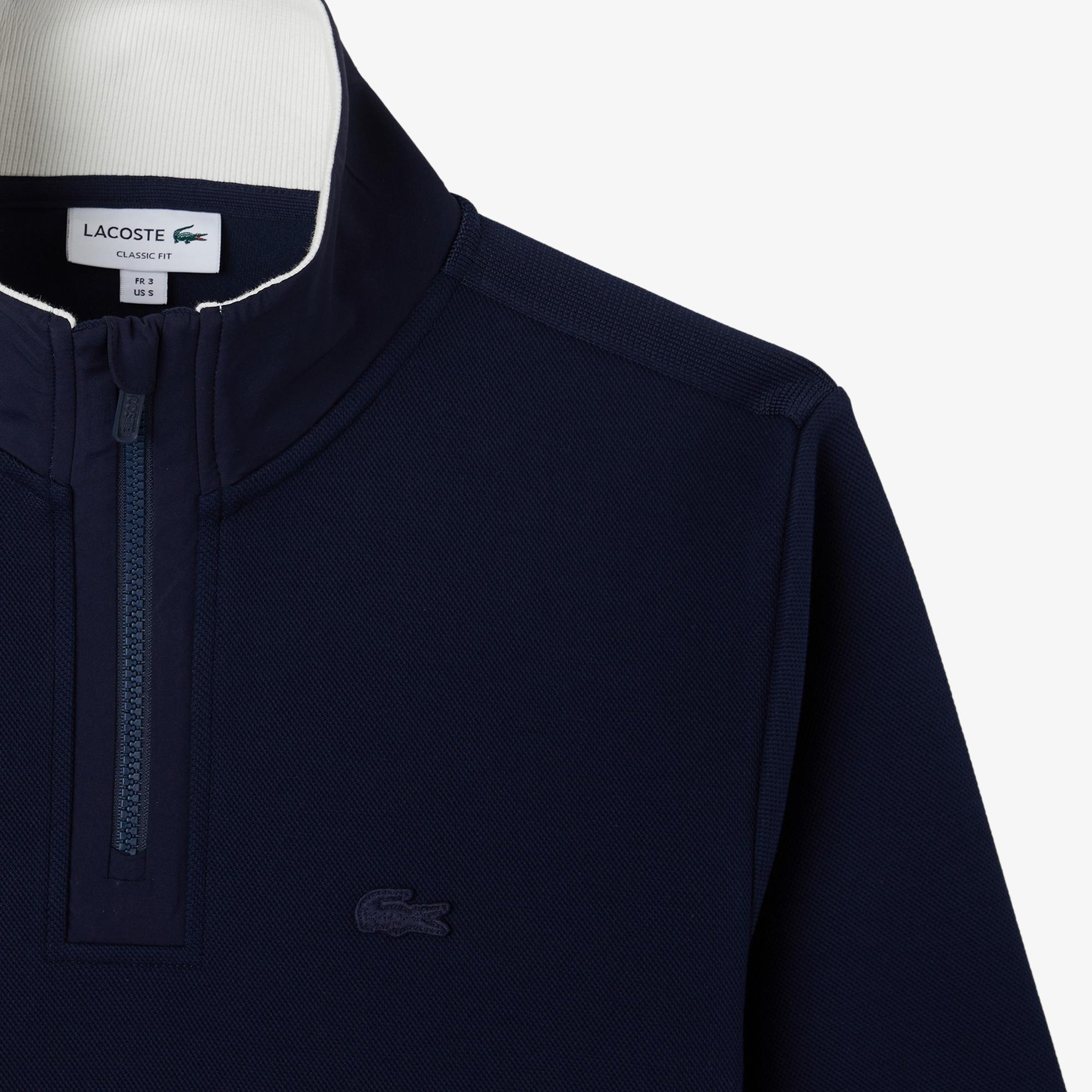 Erkek Classic Fit Yarım Fermuarlı Lacivert Sweatshirt