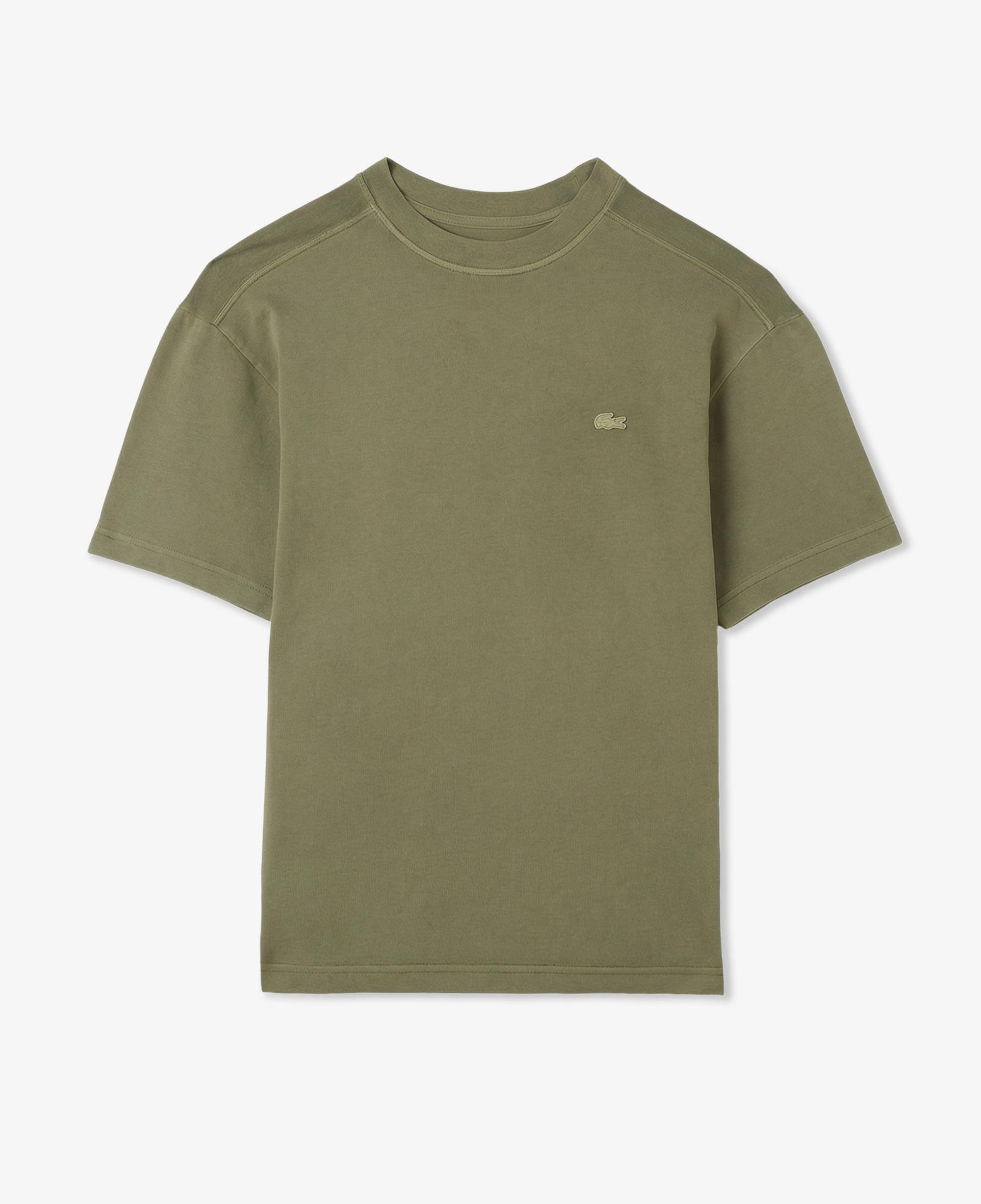 Erkek Relaxed Fit Bisiklet Yaka Haki T-Shirt