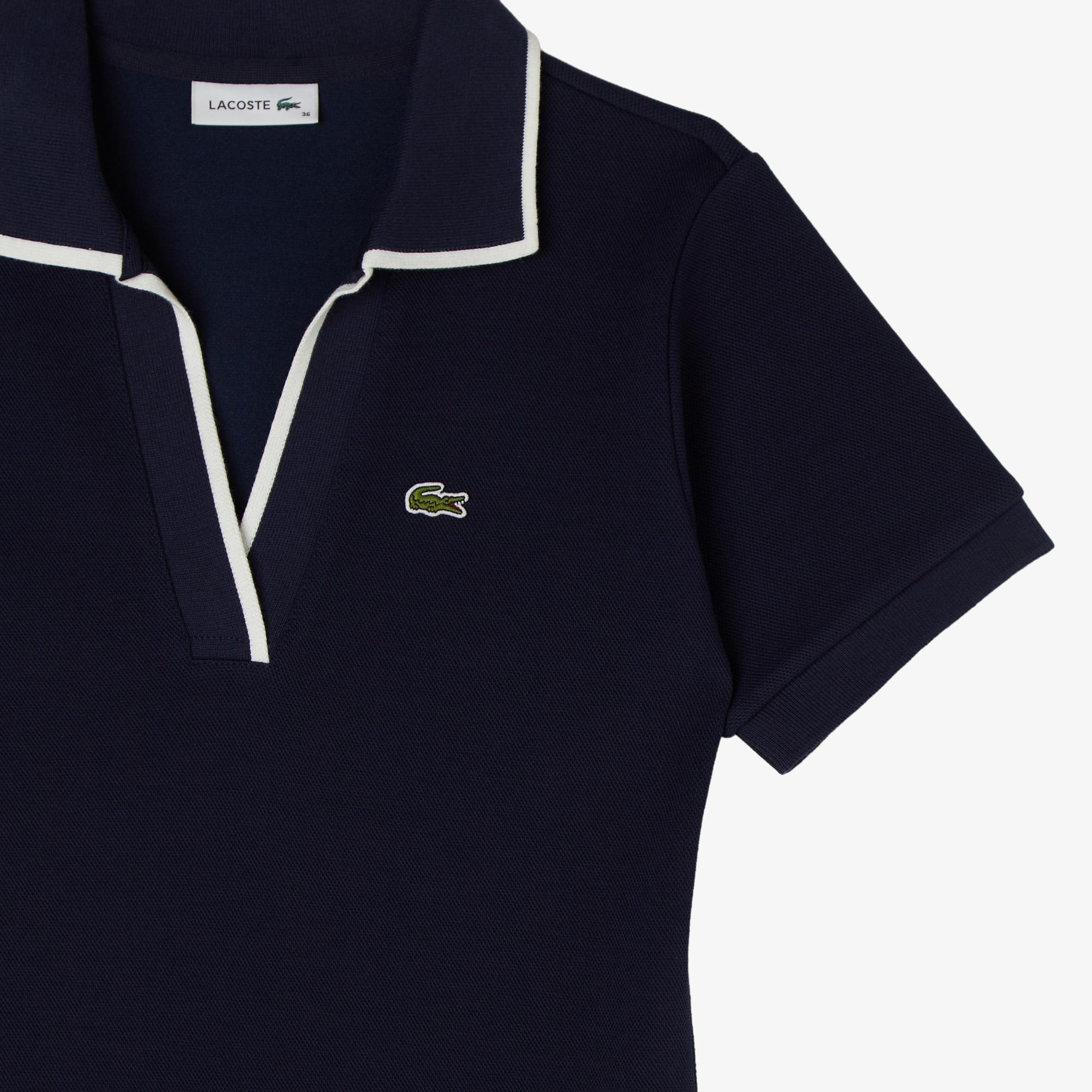 Kadın Classic Fit Kısa Kollu Polo Yaka Lacivert Elbise
