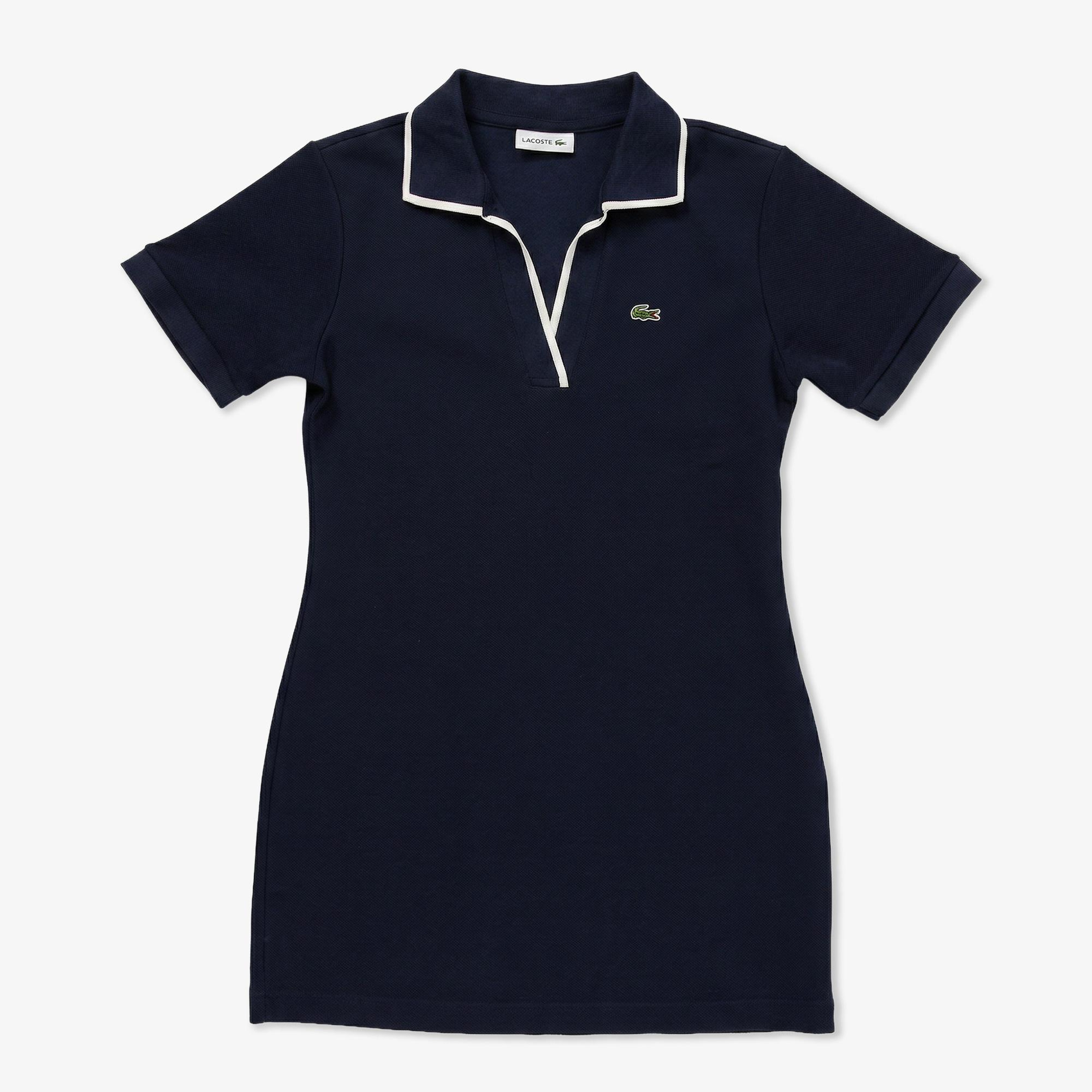 Kadın Classic Fit Kısa Kollu Polo Yaka Lacivert Elbise