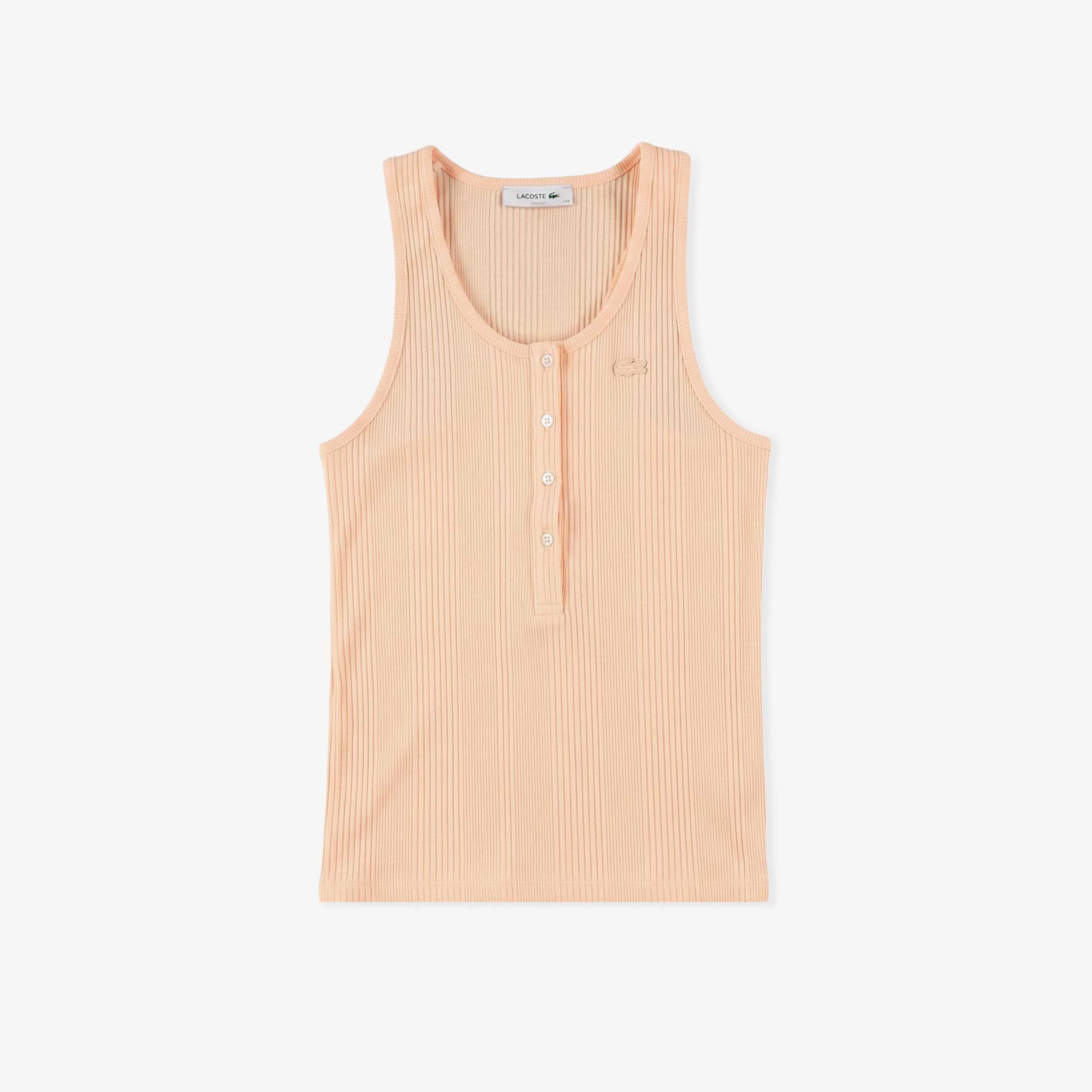 Kadın Slim Fit Kolsuz Bisiklet Yaka Turuncu Bluz