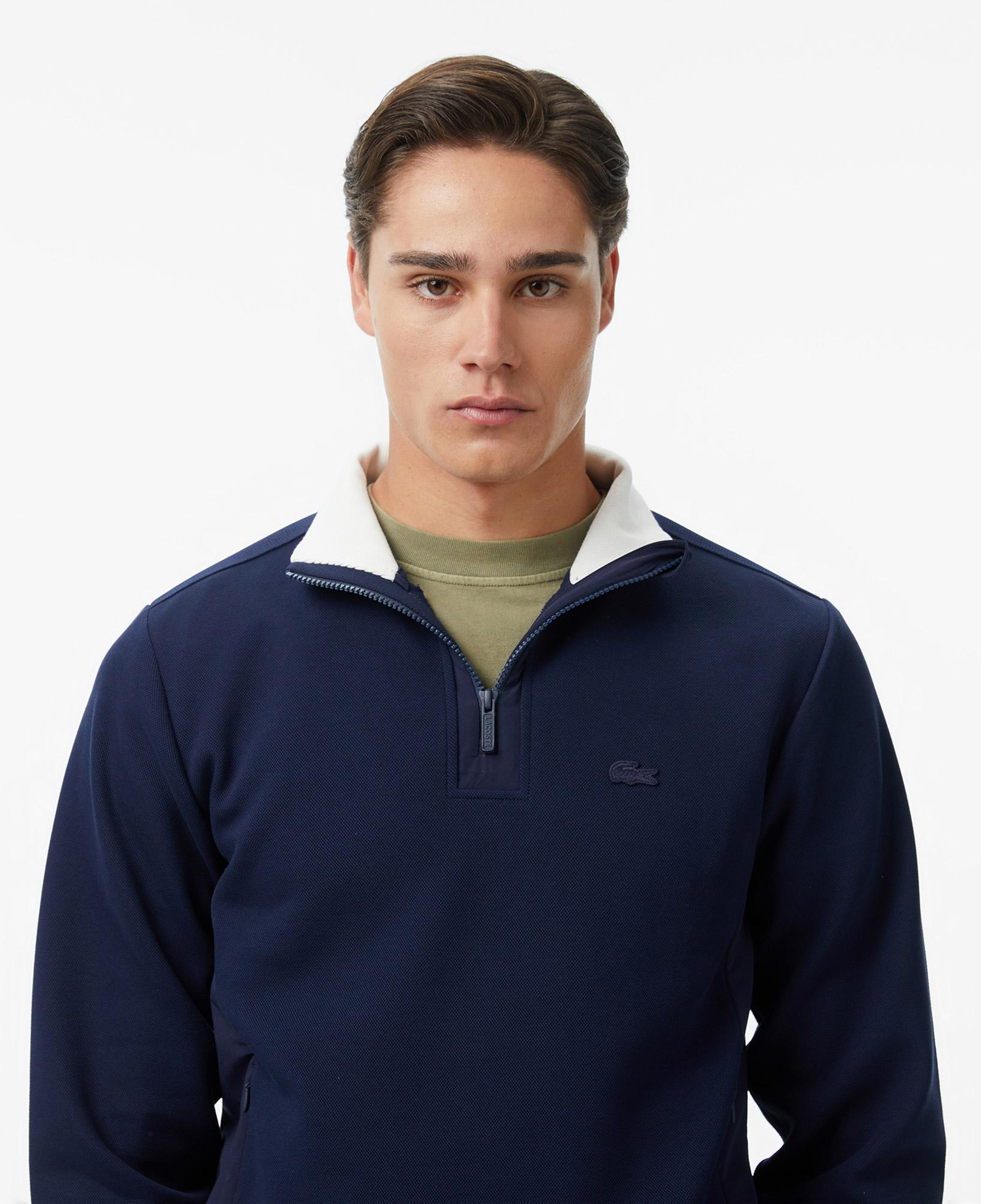 Erkek Classic Fit Yarım Fermuarlı Lacivert Sweatshirt