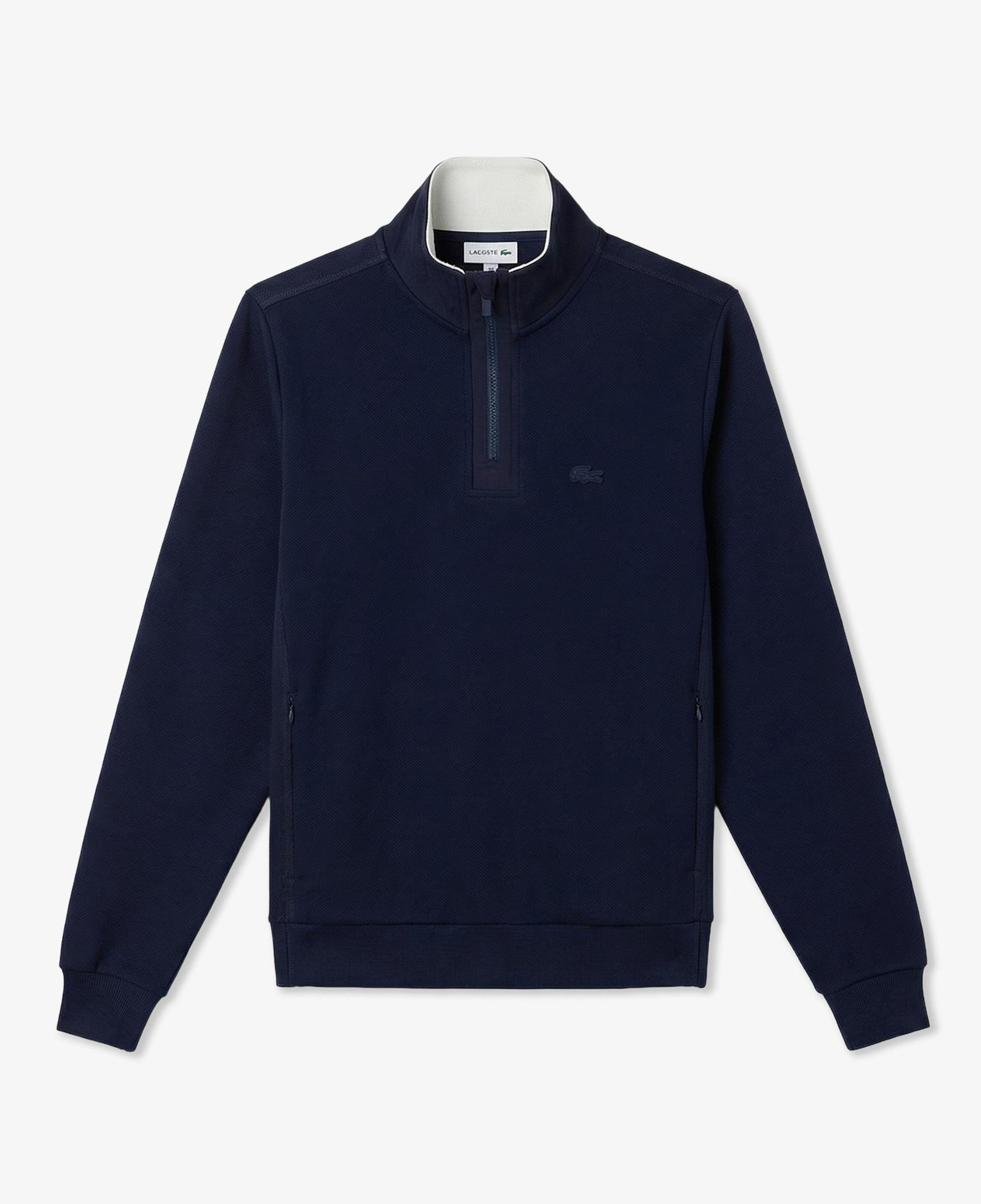 Erkek Classic Fit Yarım Fermuarlı Lacivert Sweatshirt