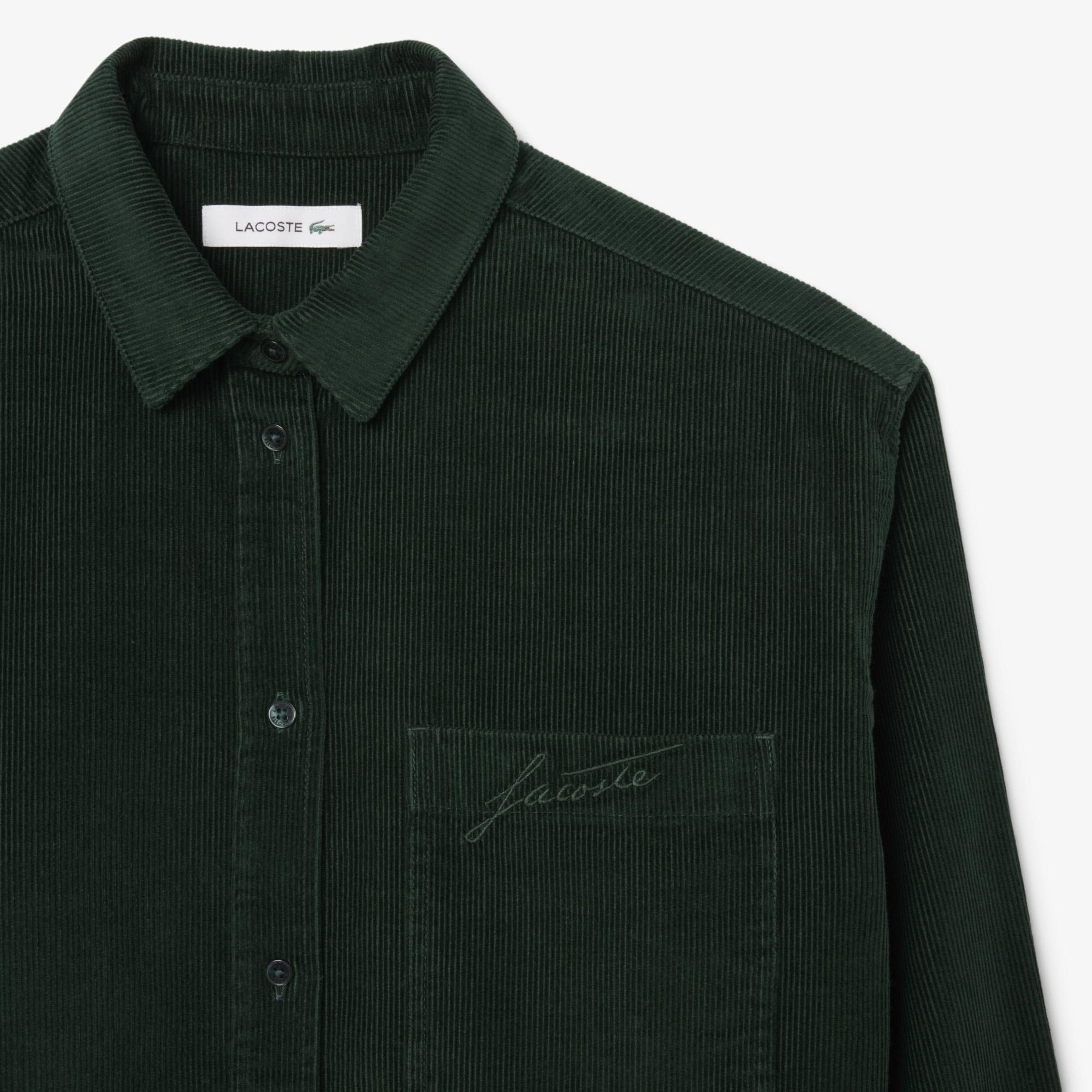 Lacoste Oversized Corduroy Kadın Yeşil Ceket