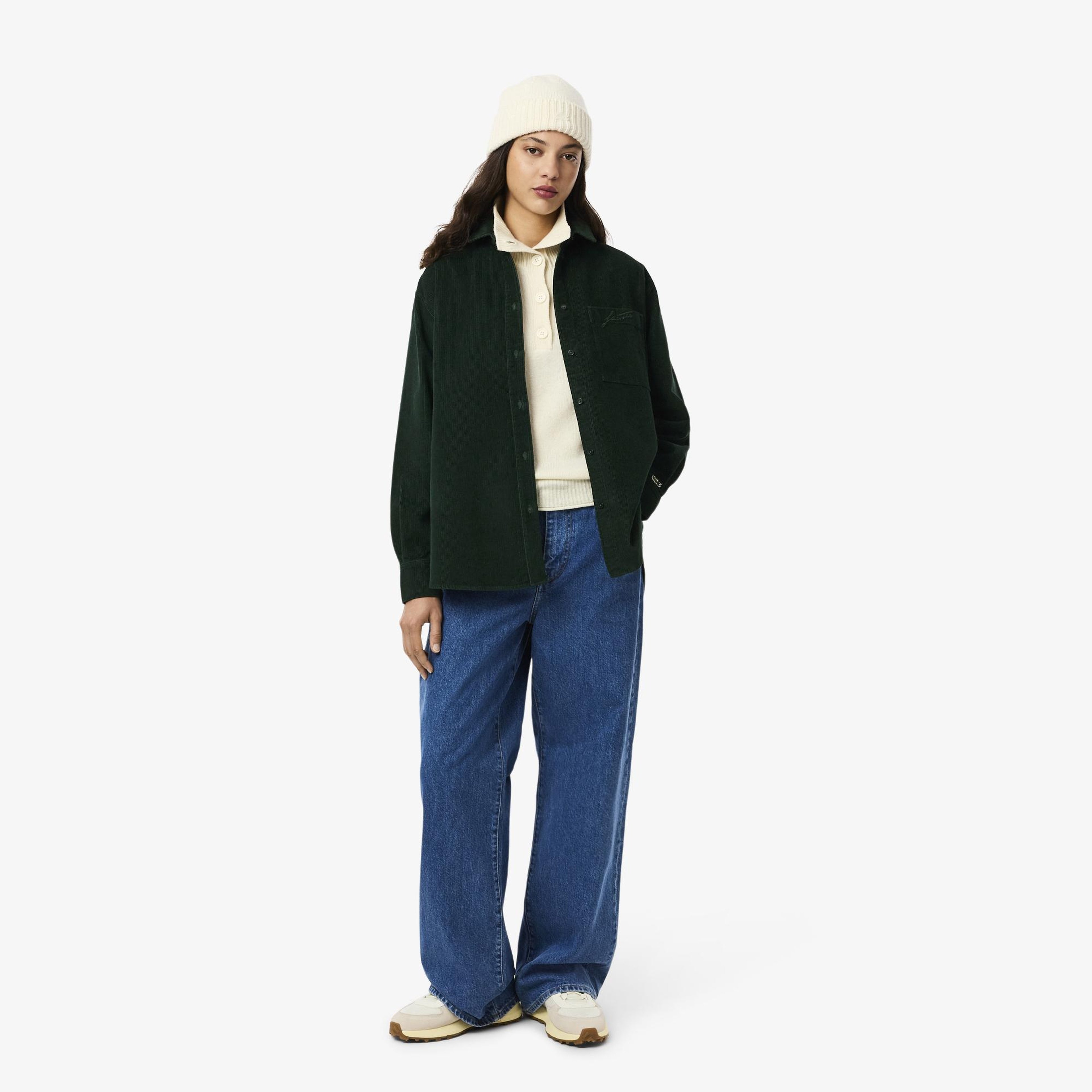 Lacoste Oversized Corduroy Kadın Yeşil Ceket