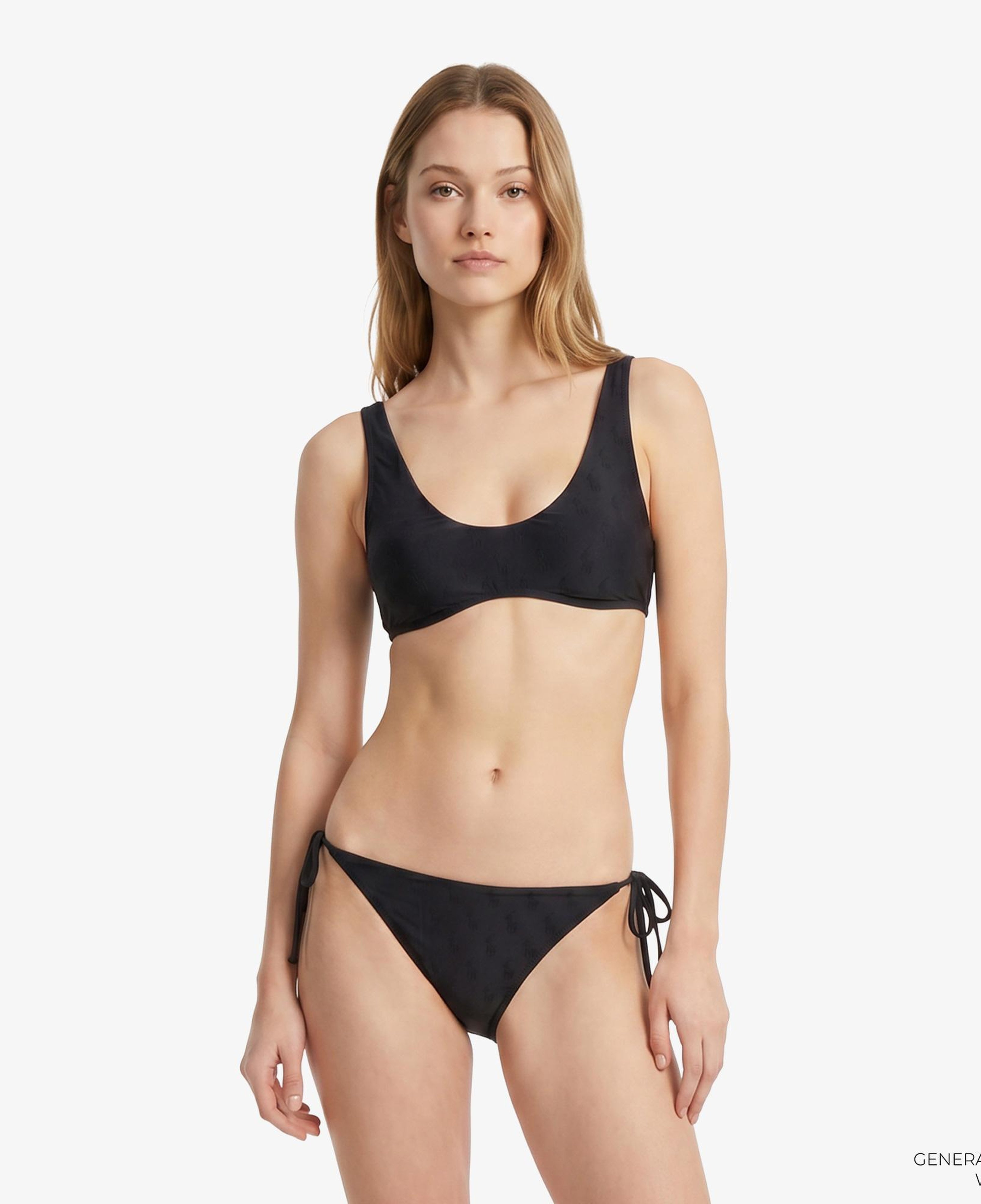 Polo Ralph Lauren Deep Scoop Kadın Siyah Bikini Üstü