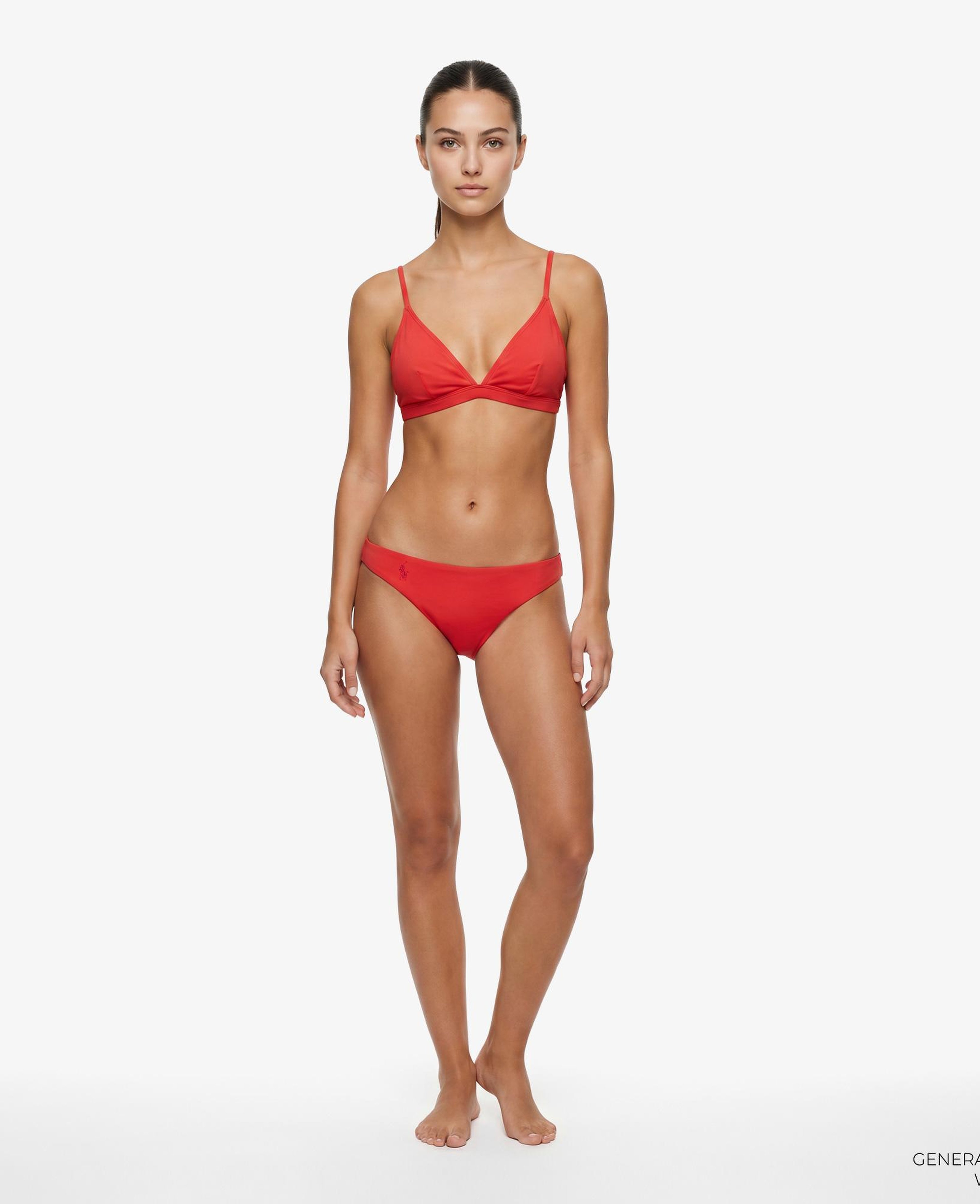 Polo Ralph Lauren V Yaka Kadın Kırmızı Bikini Üstü