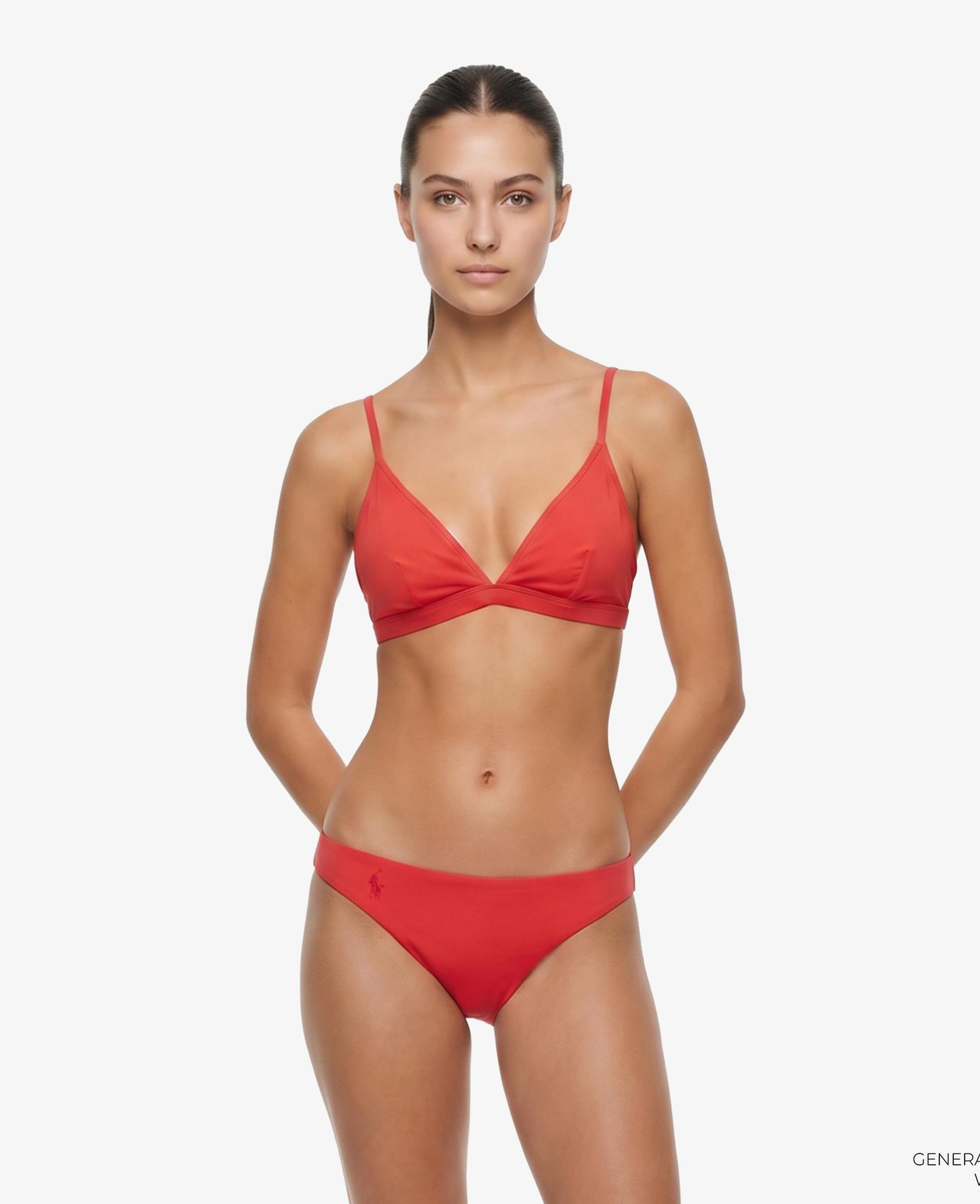 Polo Ralph Lauren V Yaka Kadın Kırmızı Bikini Üstü