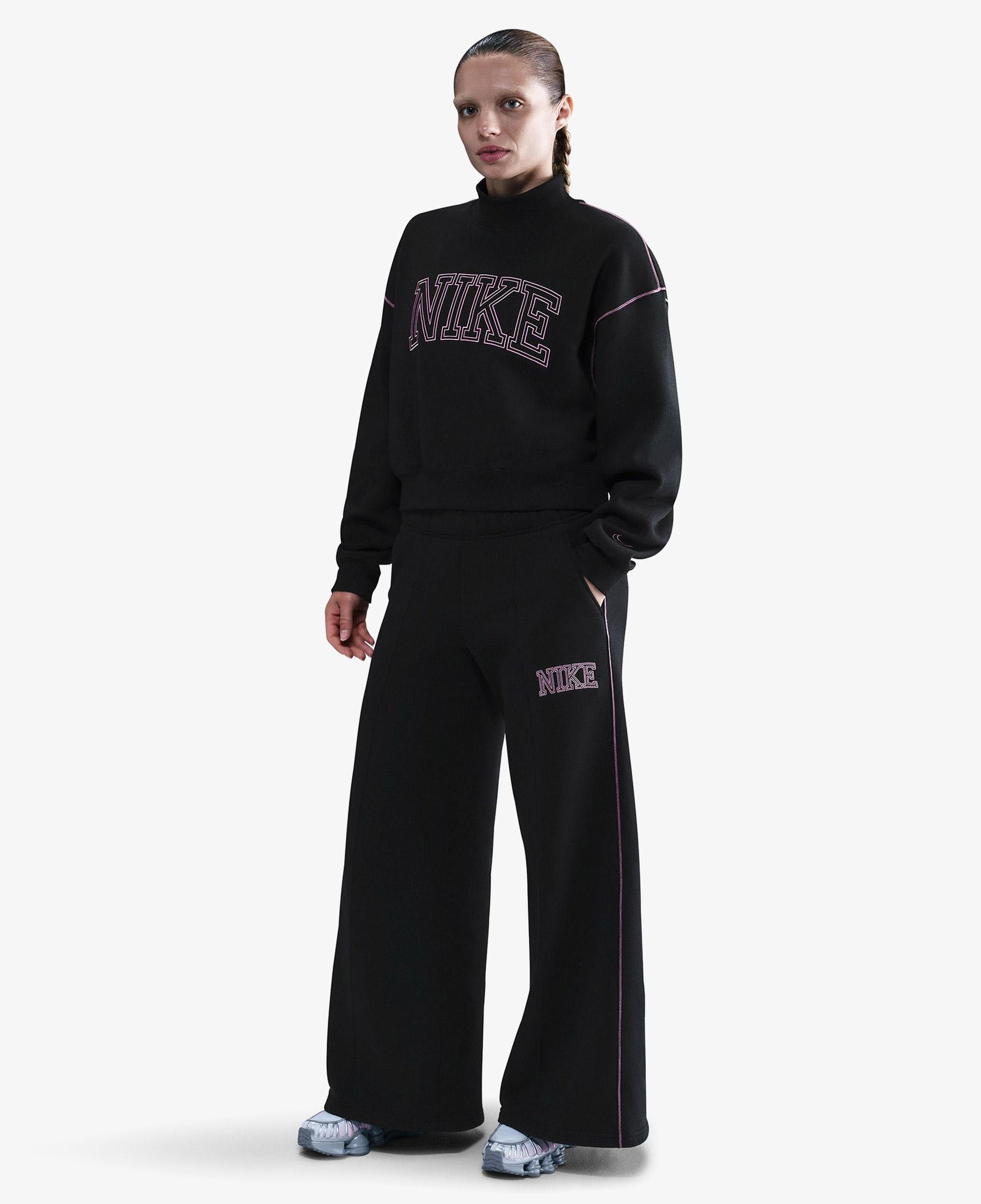 Nike Sportswear Phoenix Fleece Logo Kadın Siyah Eşofman Altı