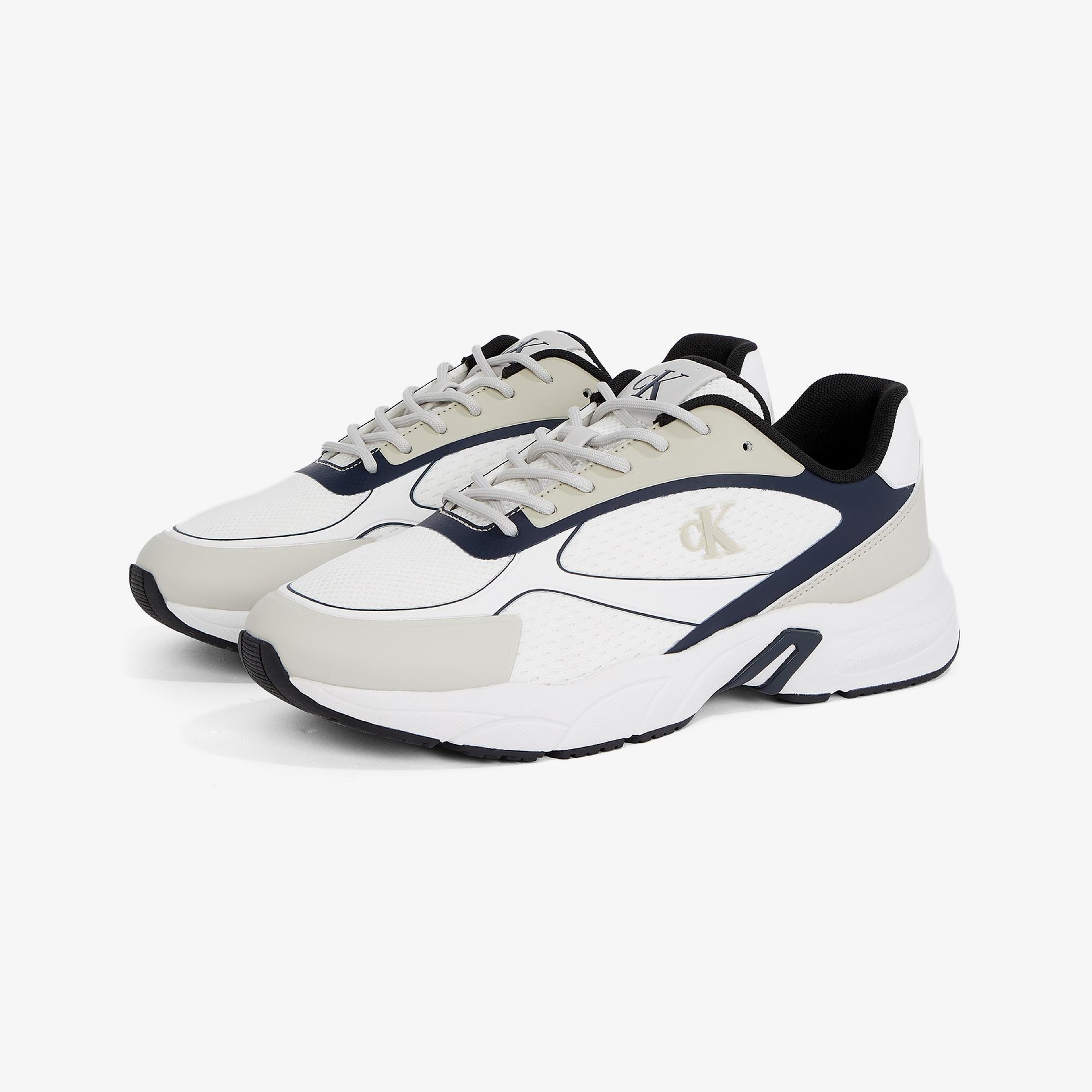 Calvin Klein Retro Tennis Low Knit Mix Erkek Beyaz Sneaker