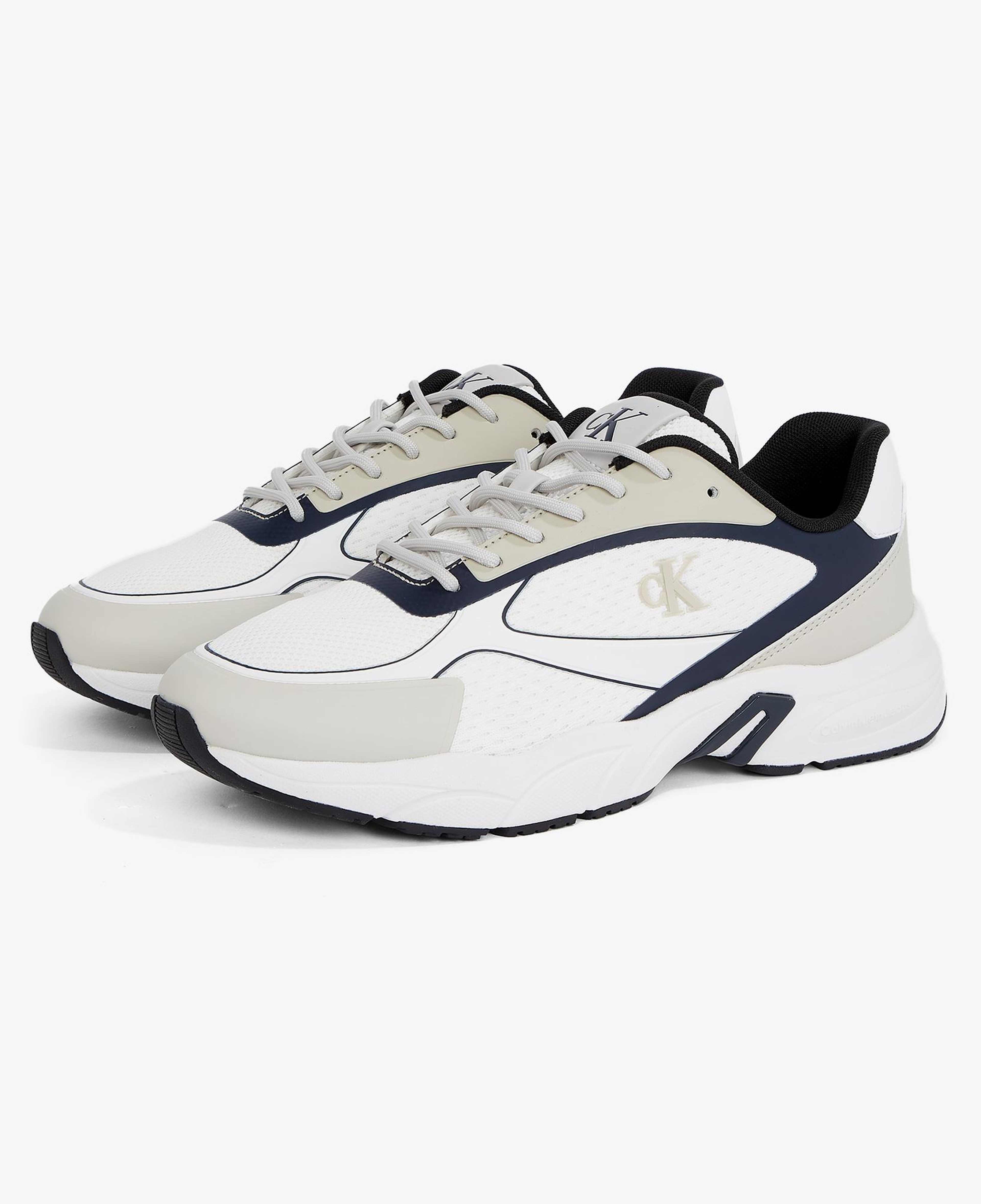 Calvin Klein Retro Tennis Low Knit Mix Erkek Beyaz Sneaker