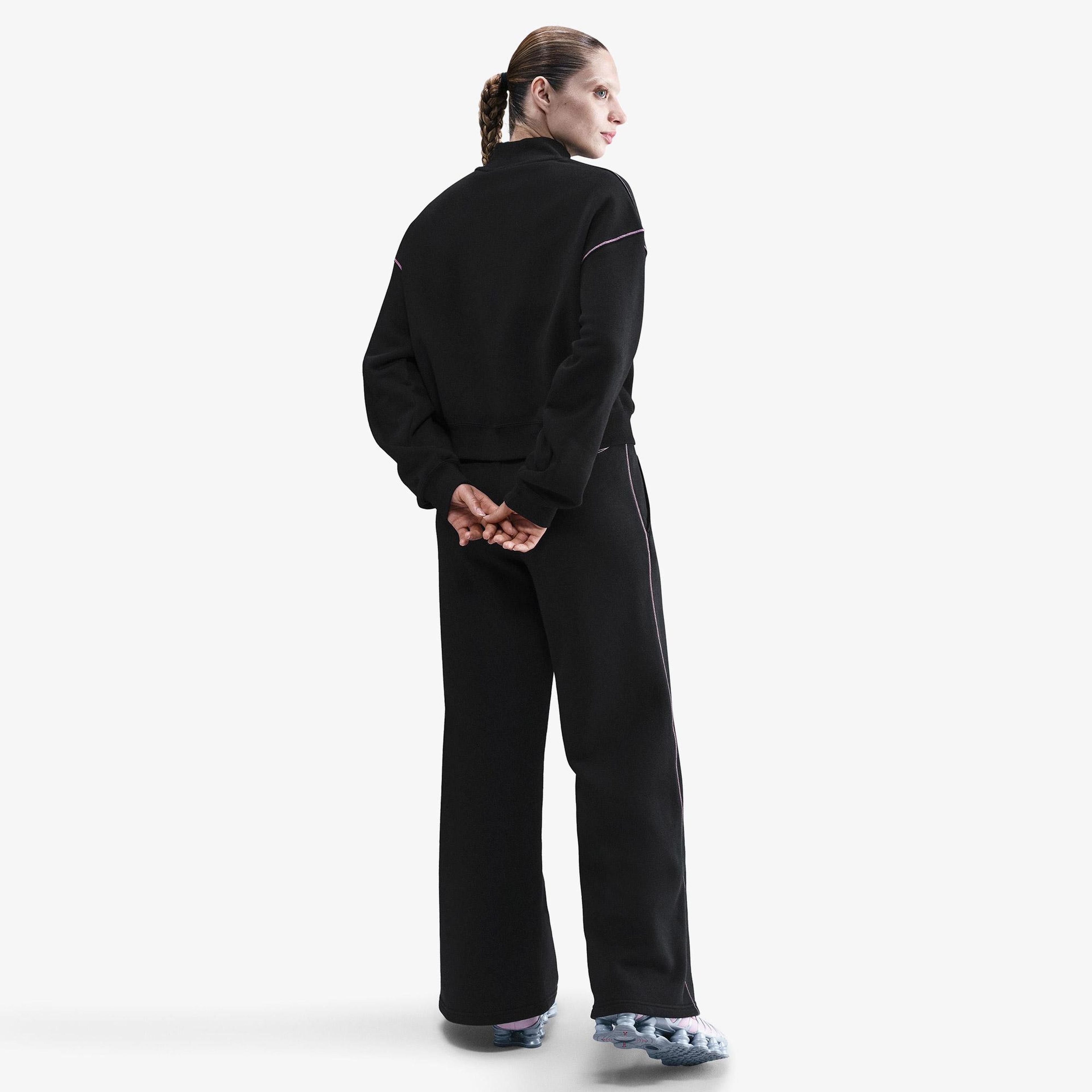 Nike Sportswear Phoenix Fleece Logo Kadın Siyah Sweatshirt