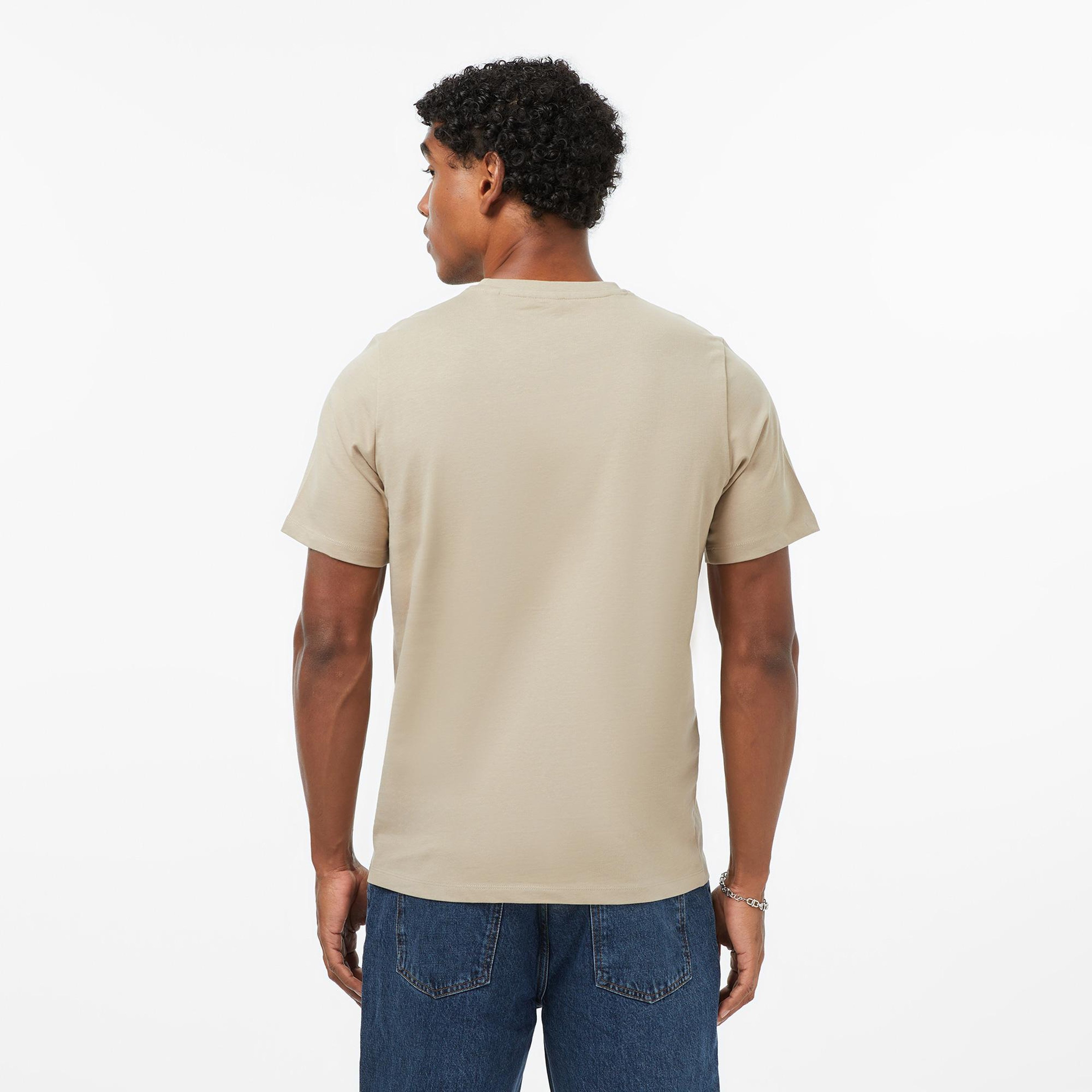 Guess Patch Regular Fit Erkek Bej T-Shirt