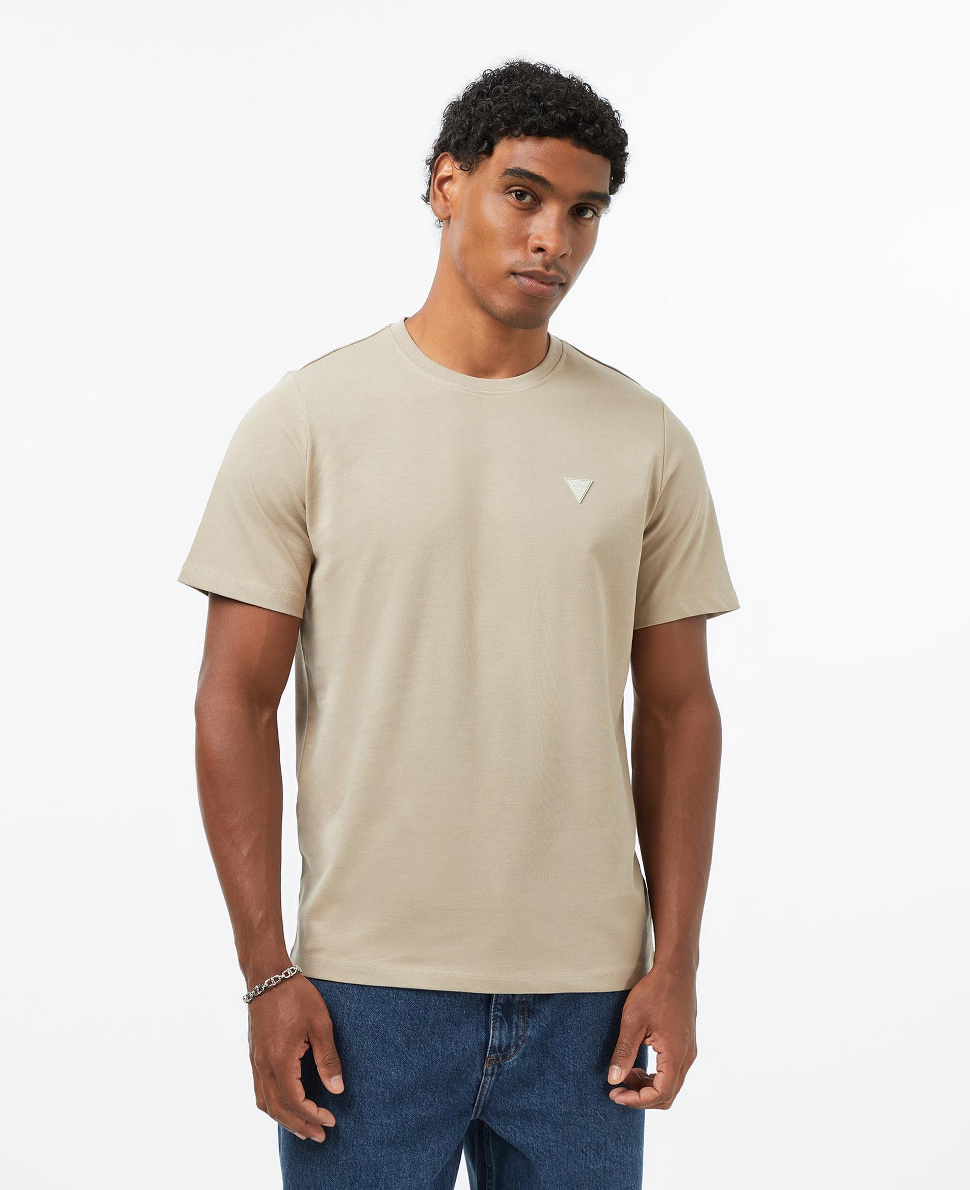 Guess Patch Regular Fit Erkek Bej T-Shirt