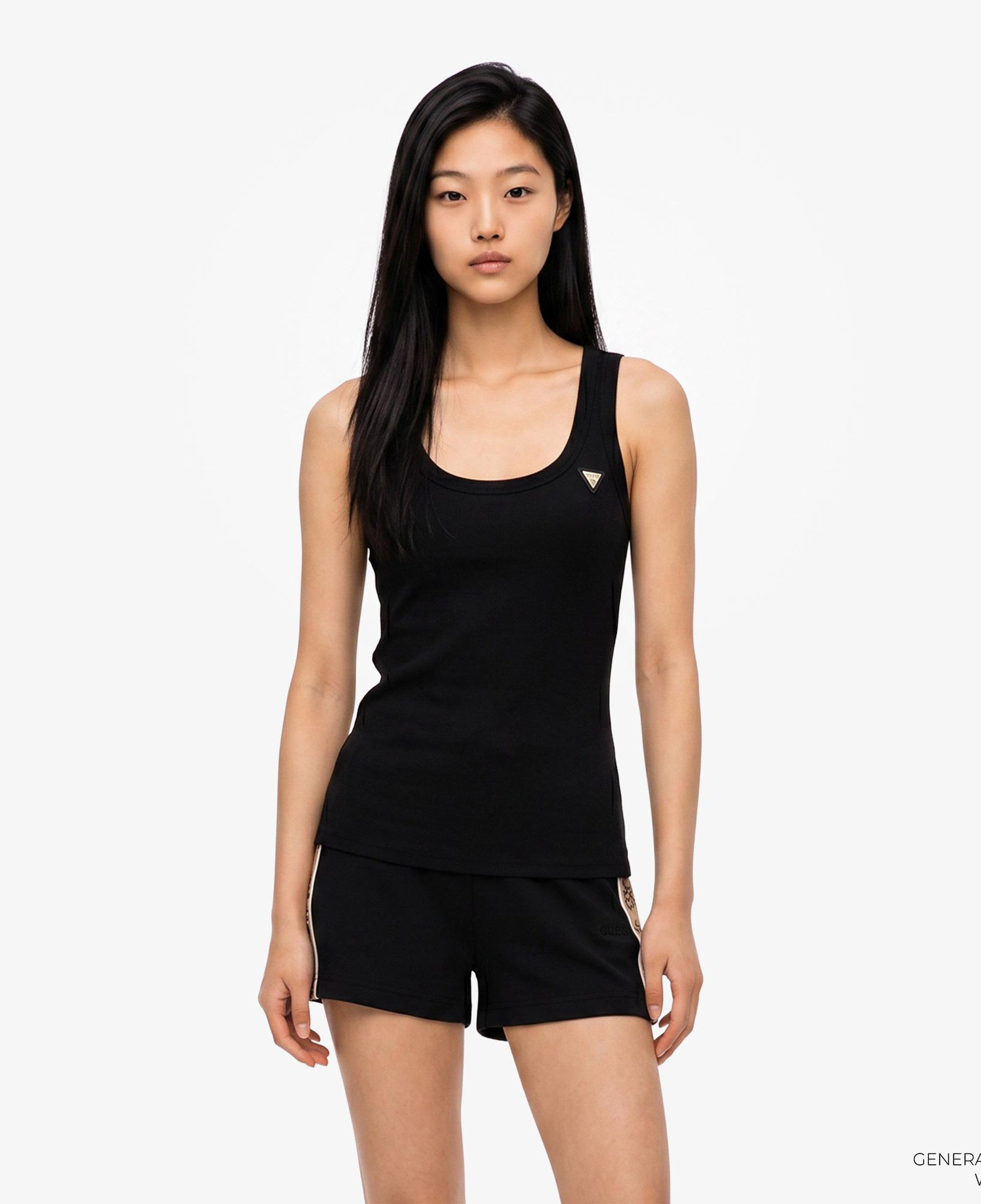 Guess Kadın Siyah Kolsuz T-Shirt