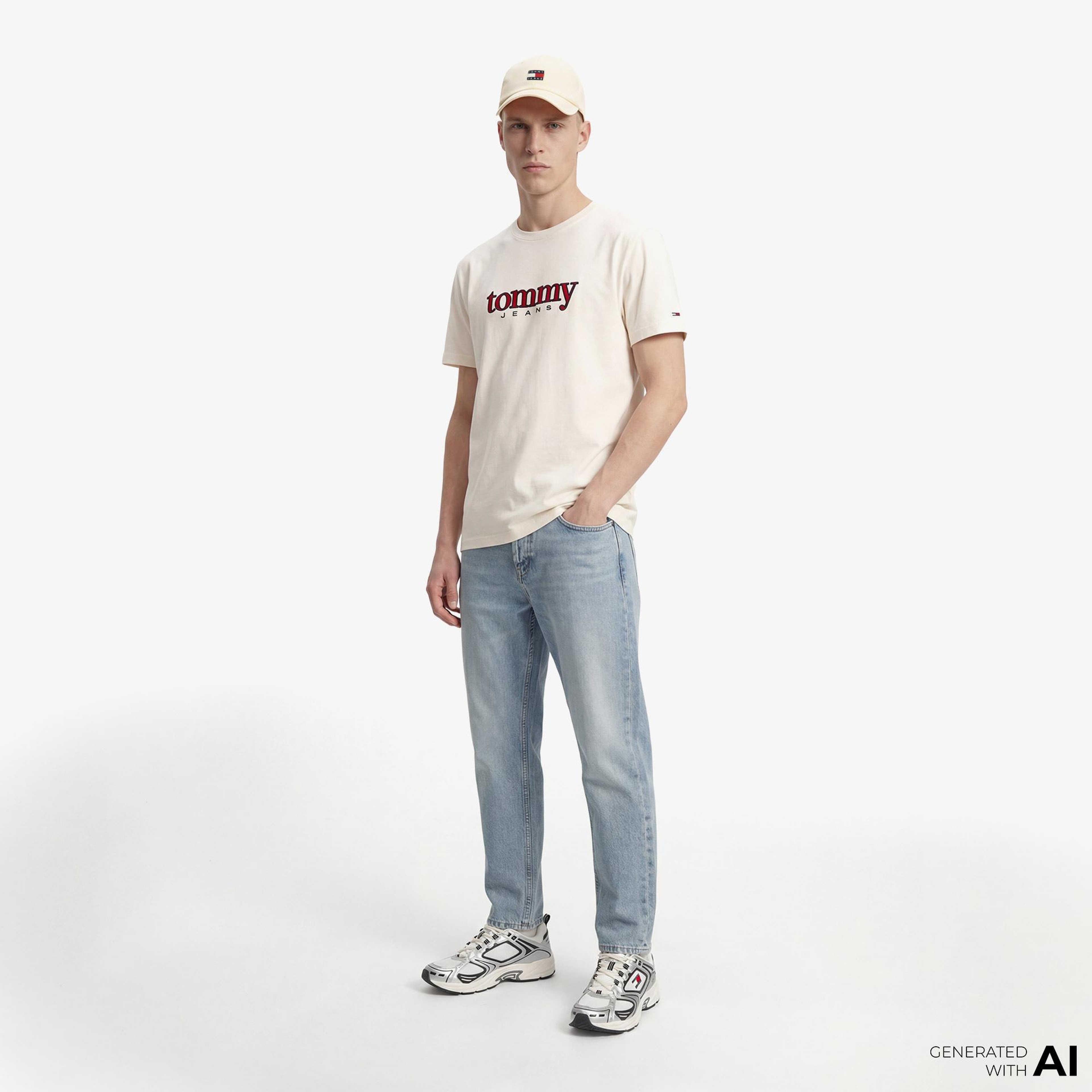 Tommy Hilfiger Dna Graphics Erkek Beyaz T-Shirt