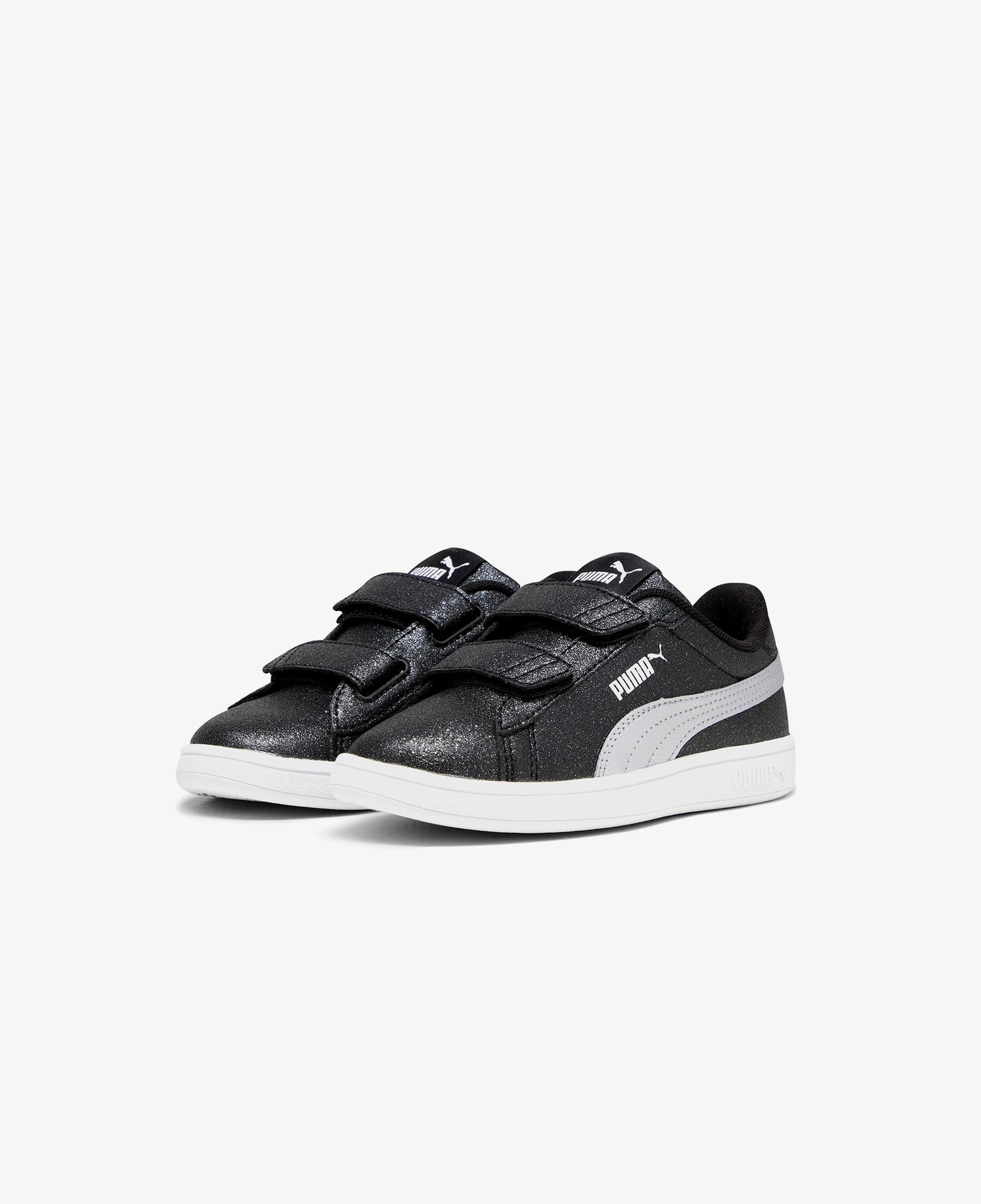 Puma Smash 3.0 Gliz Glam V PS Çocuk Siyah Spor Ayakkabı