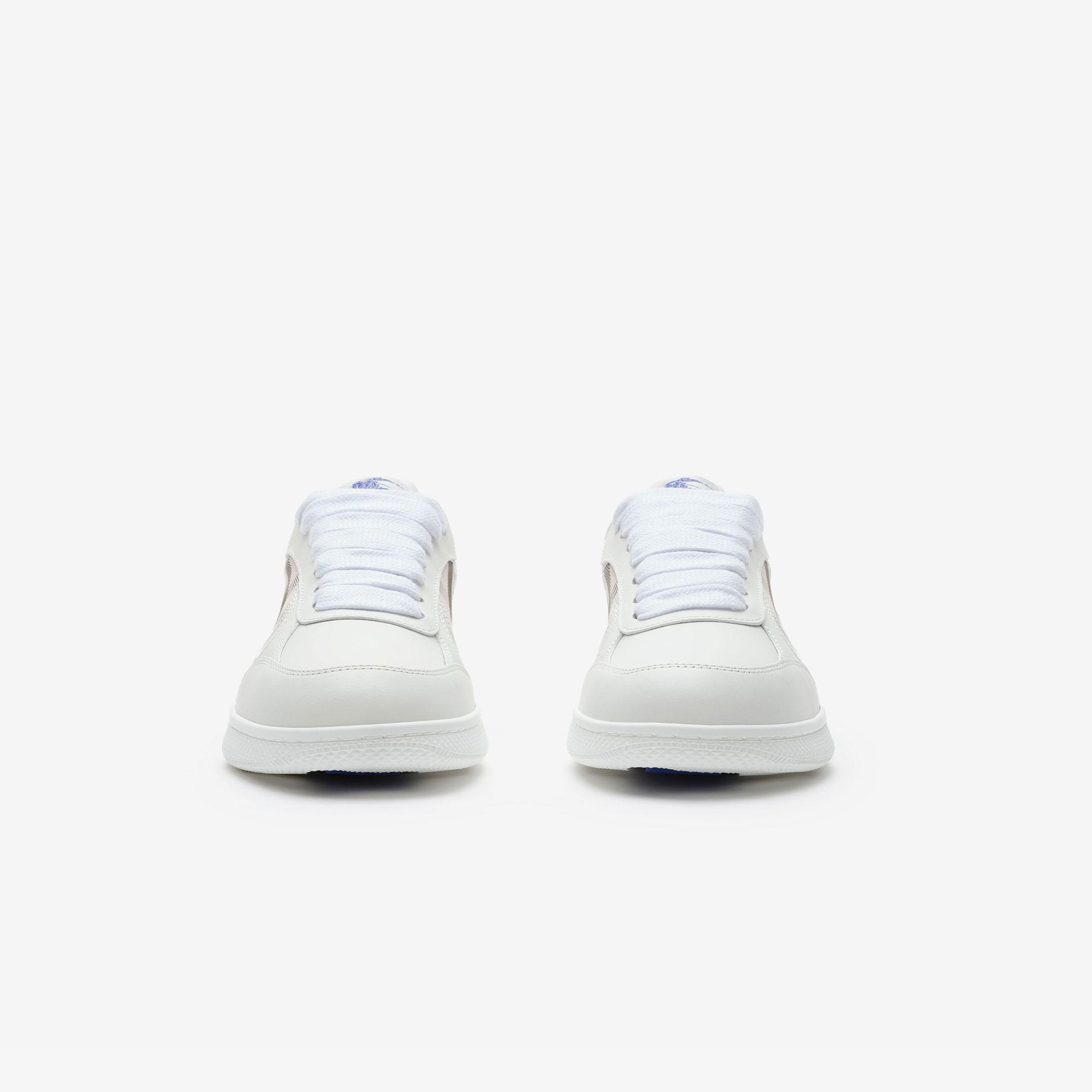 Burberry Leather And Check Terrace Kadın Beyaz Sneaker